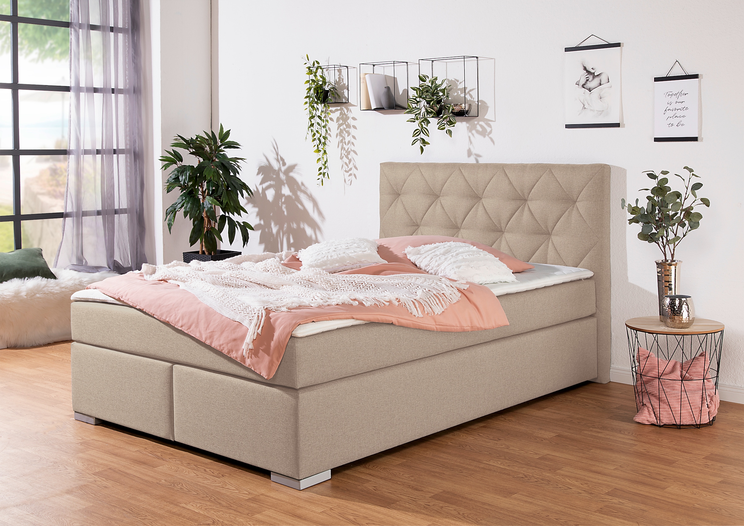 Home affaire Boxbett "Tynan" wahlweise mit Bettkasten, in H2, H3 & H4 erhältilich