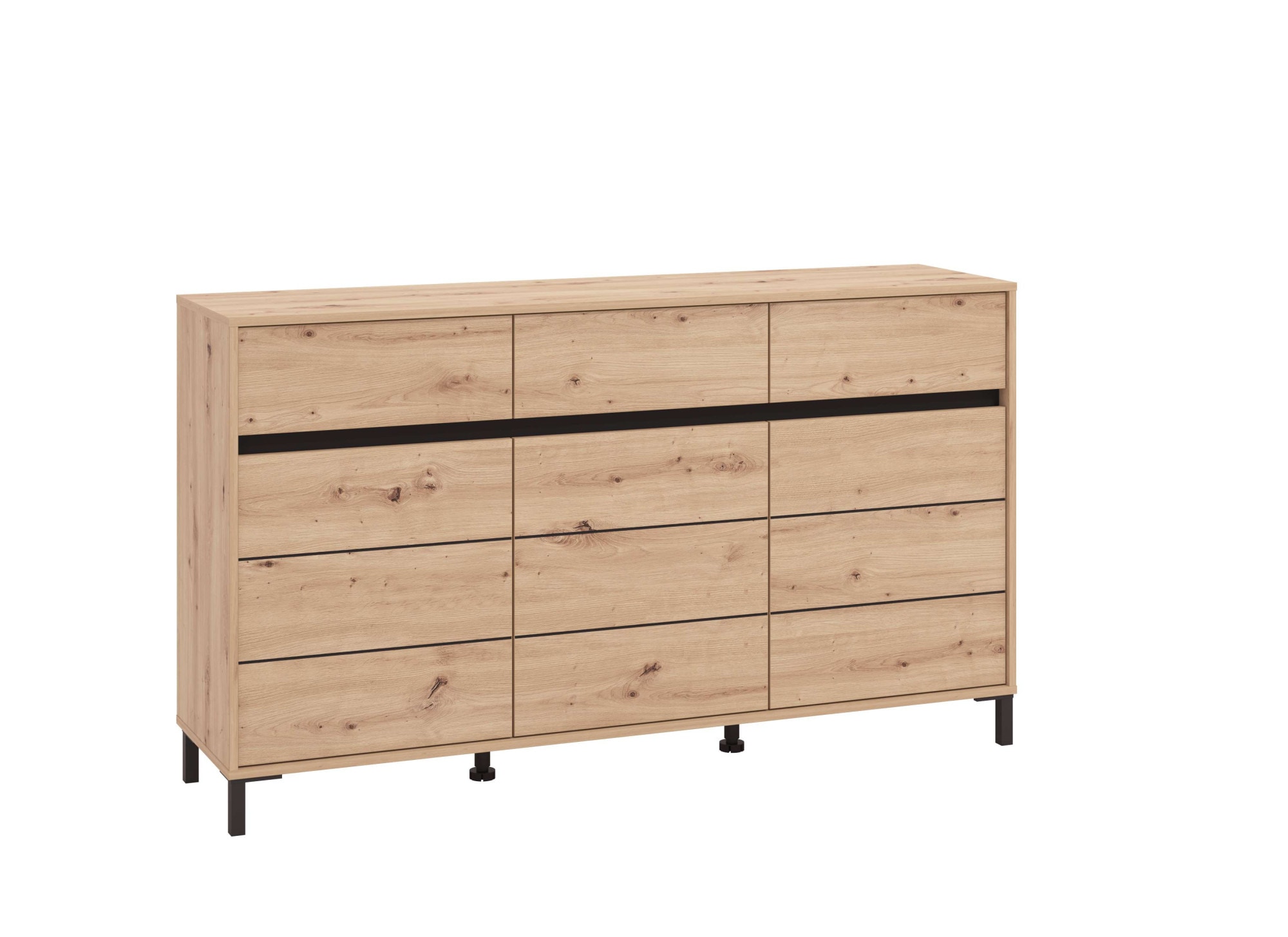 Home affaire Sideboard "Marron, Kommode, vielseitig einsetzbar" Breite/Höhe 157/90 cm, mit 3 Schubladen, 2 Fächer hinter jeder Tür