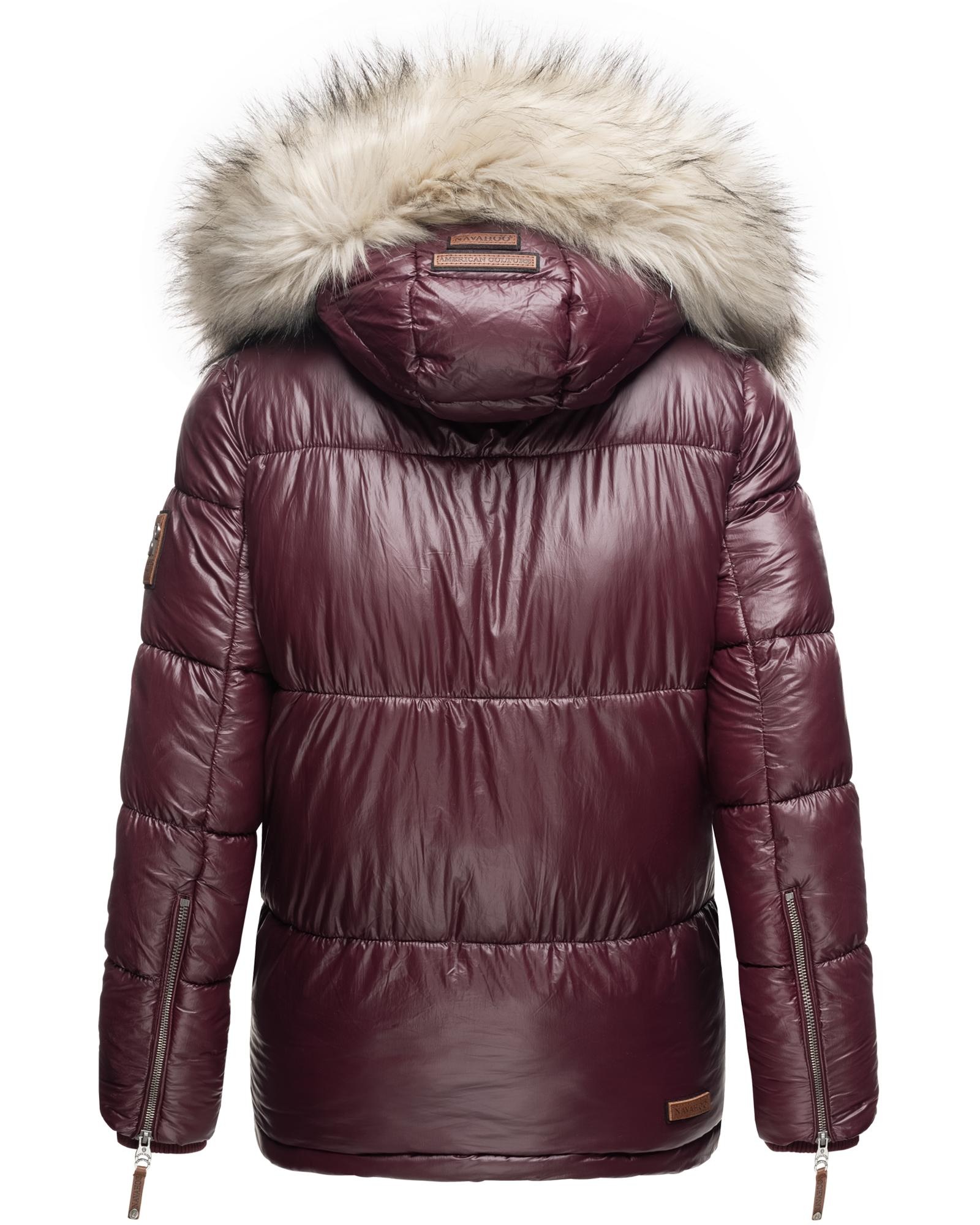 Navahoo Winterjacke »Tikunaa«, mit Kapuze, warm gefütterte Damen Steppjacke mit Kunstfellkapuze