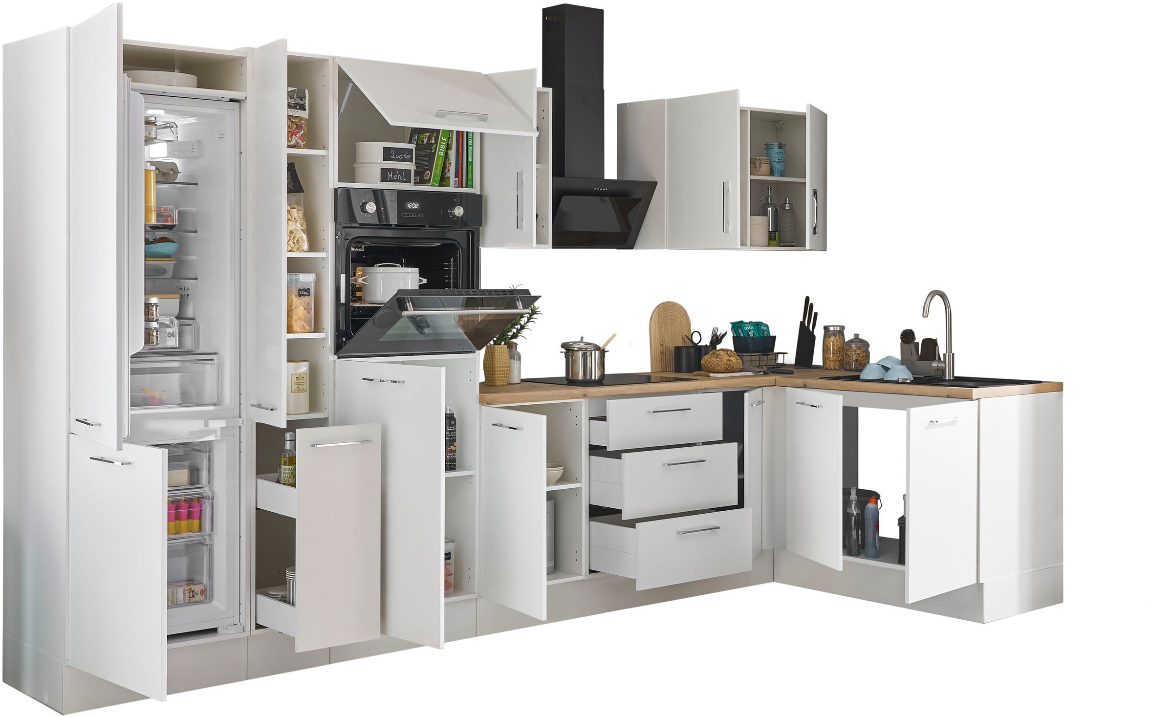 Thumbnail - BASIC by Balculina Winkelküche "Turin" Stellbreite 360x175 cm, wahlweise mit E-Geräten