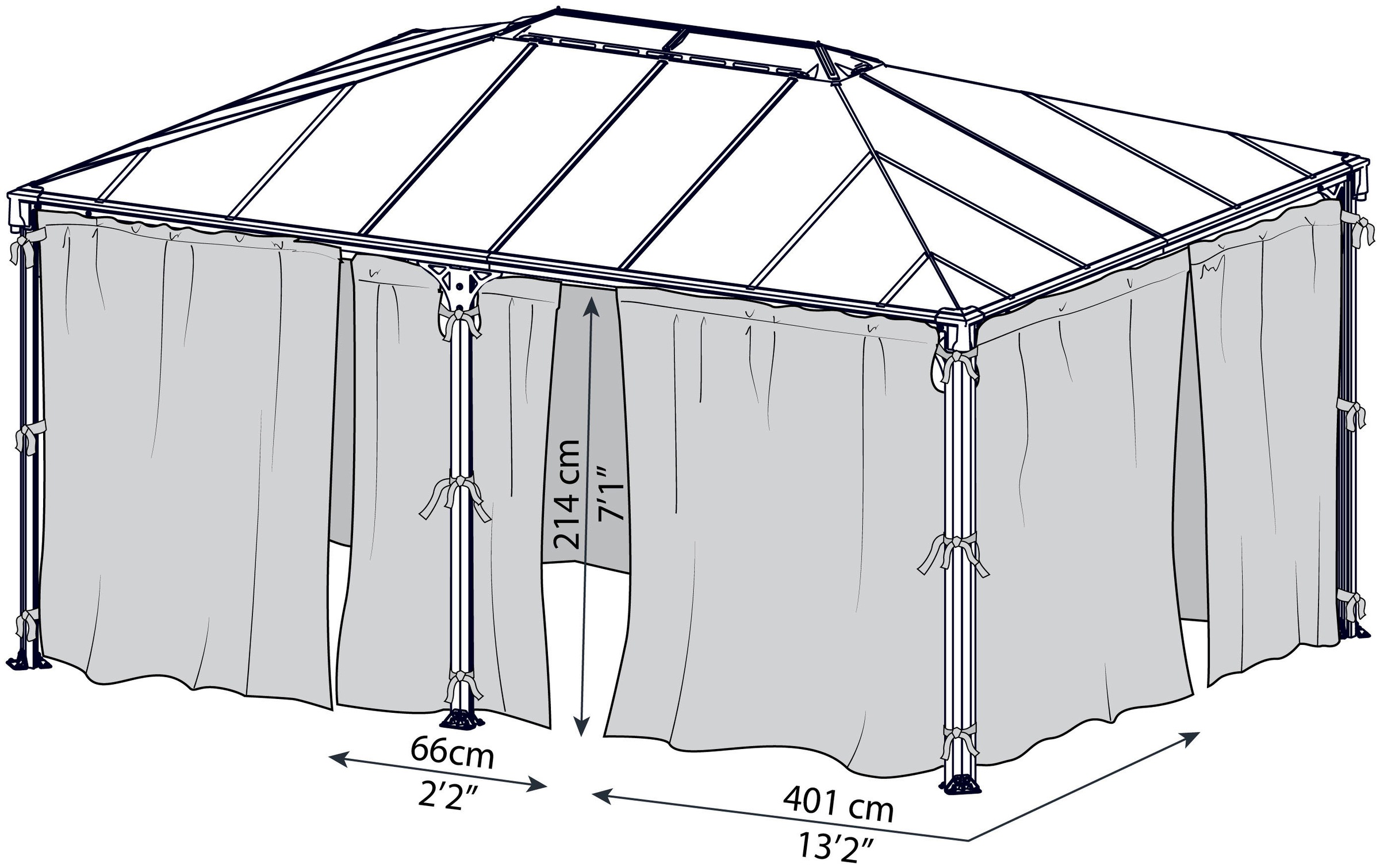 Palram - Canopia Pavillonseitenteil, Insektenschutznetz 217 x 465cm