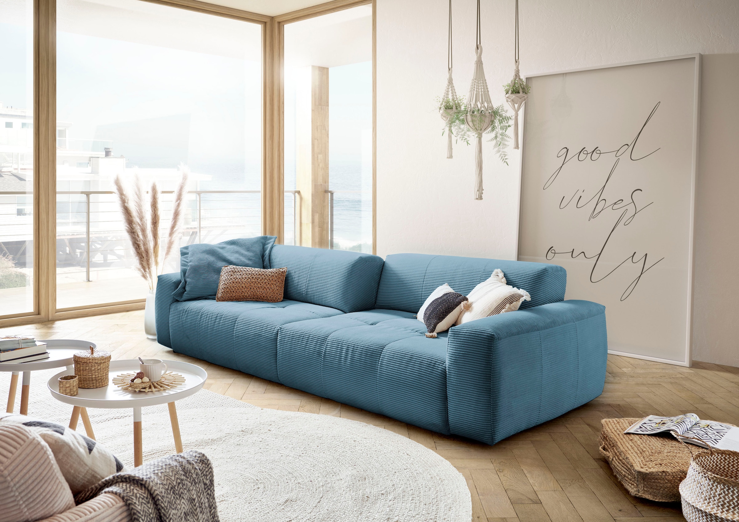 3C Candy Big-Sofa »Yoshy Mega Sofa mit Komfortfunktionen, modern und bequem,«, Zwei Sitztiefen durch verstellbare Rückenlehne, Bezug in Cord