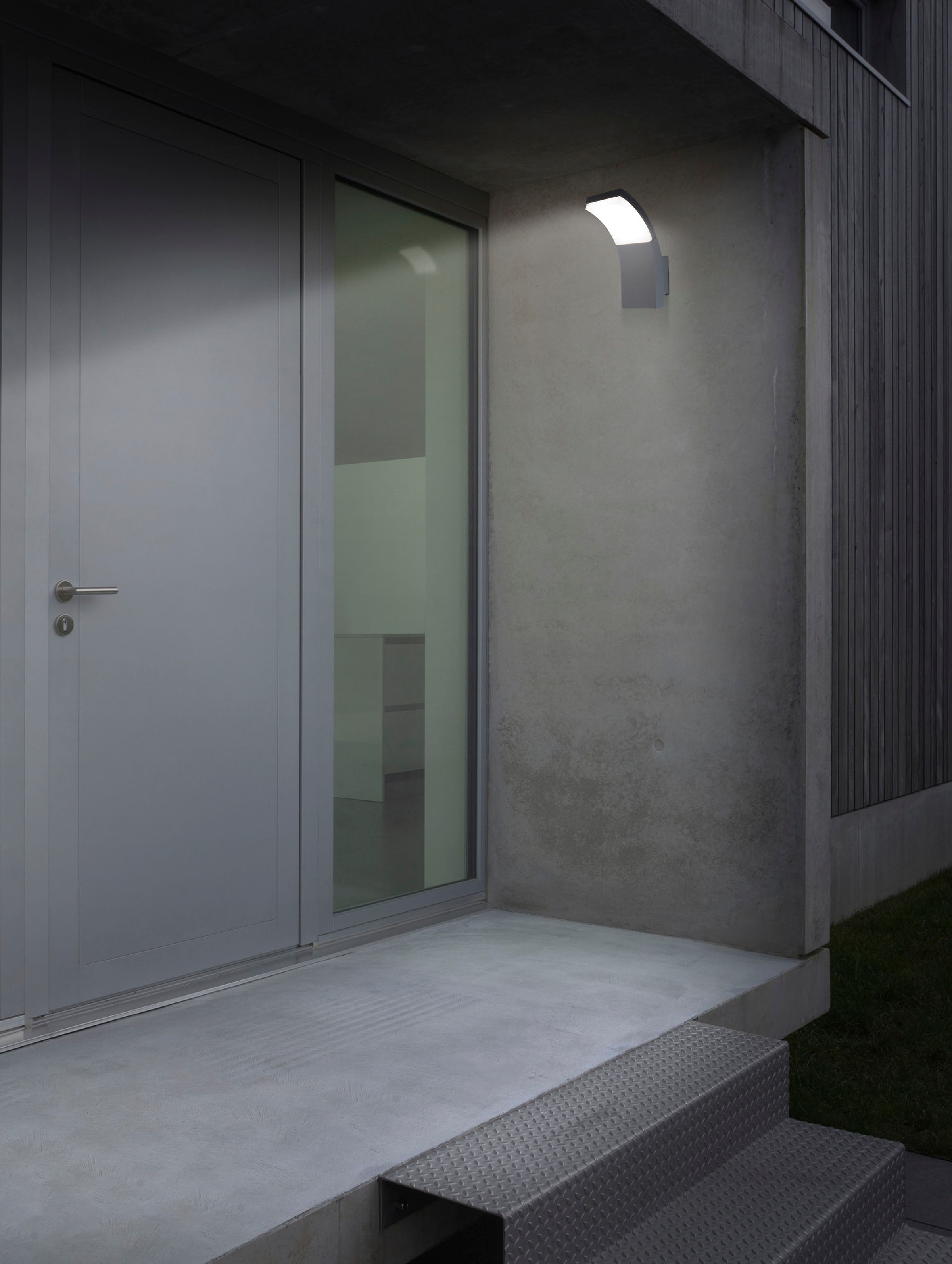 näve LED Außen-Wandleuchte »Orbis«, 1 flammig, Leuchtmittel LED-Board | LED fest integriert, Wandleuchte, Terrasse, anthrazit, Höhe: 19,8cm, LED warmweiß