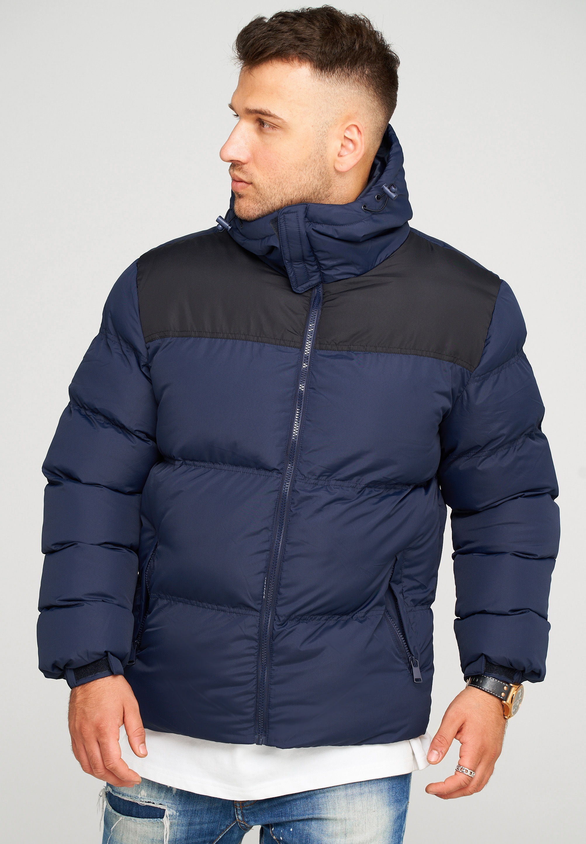 behype Steppjacke »BHROLLIN-PANEL«, mit Kapuze