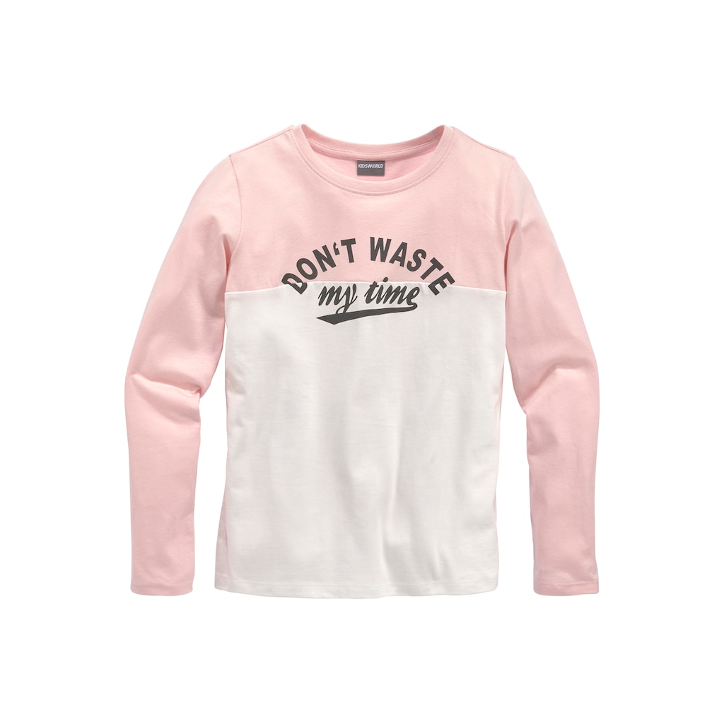 KIDSWORLD Langarmshirt »Don´t waste my time«