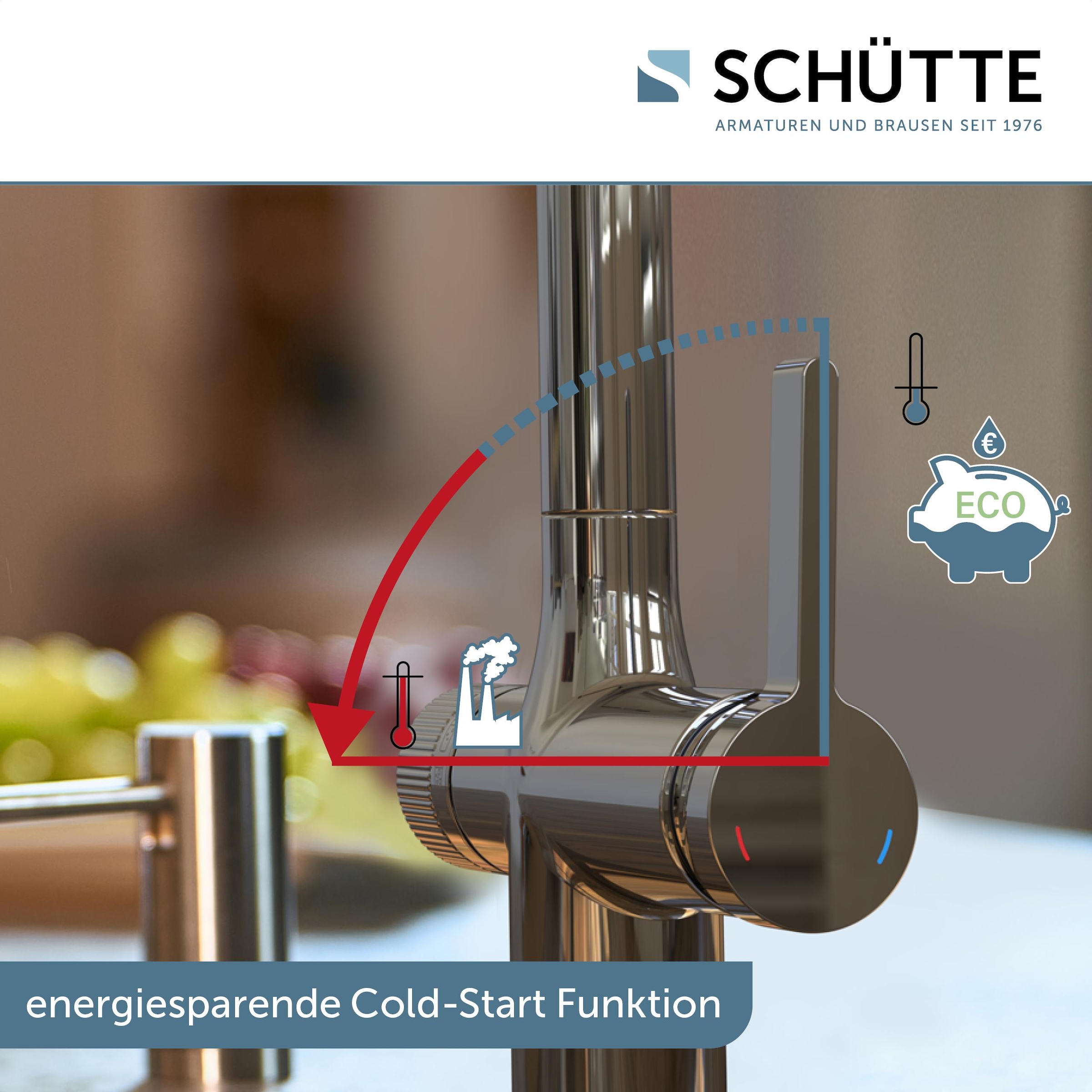 Schütte Spültischarmatur »»AQUASTAR PREMIUM« Sprudelwasser-Spültischarmatur«, mit Kühlsystem, Filter, Filterkopf und handelsüblicher CO2-Kartusche