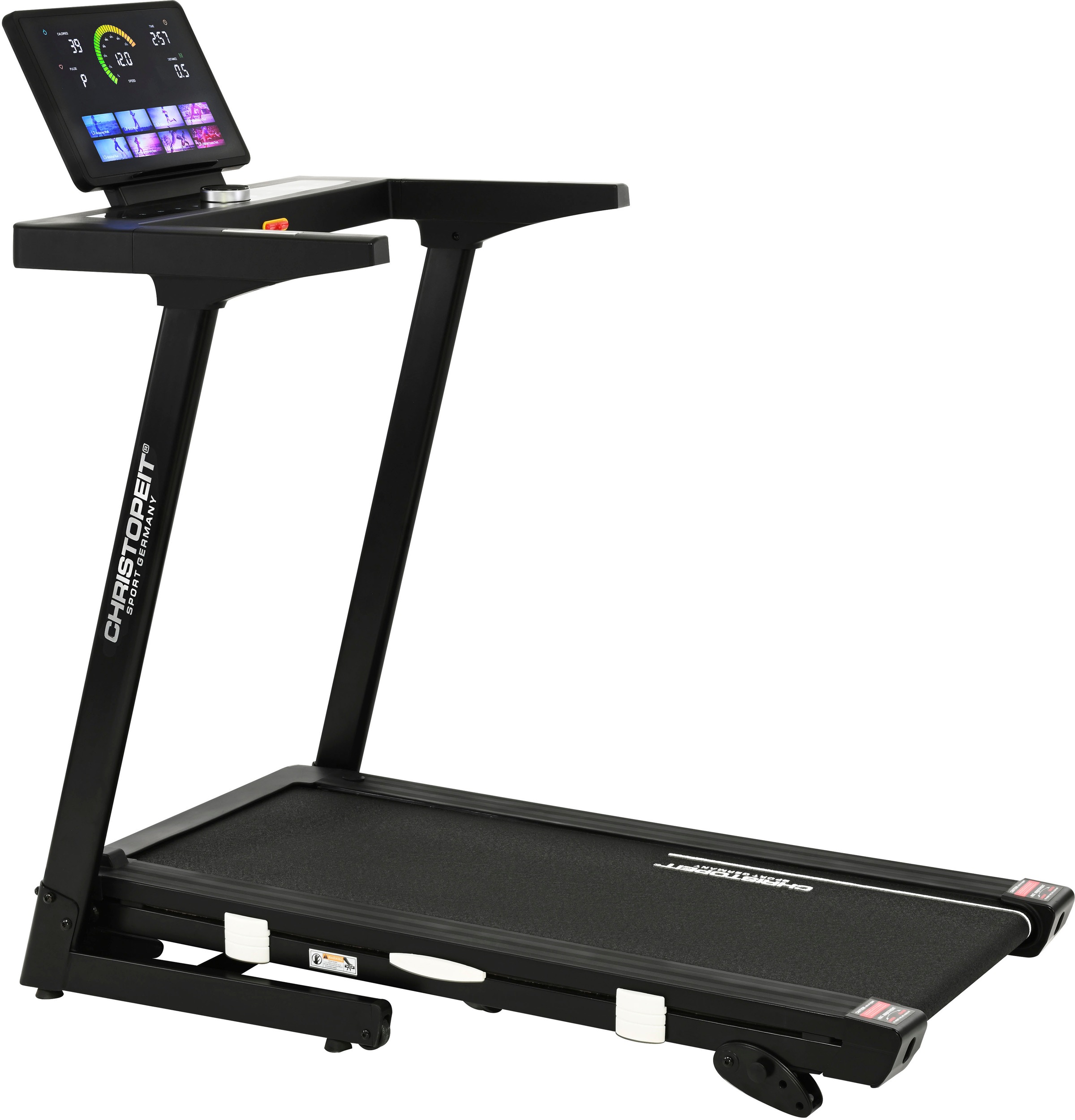 Laufband "Laufband TM 4000 S", ohne Unterlegmatteschwarz, CHRISTOPEIT SPORT, Laufbänder, bis max. 16 km/h, klappbar, 120 kg max. Benutzergewicht