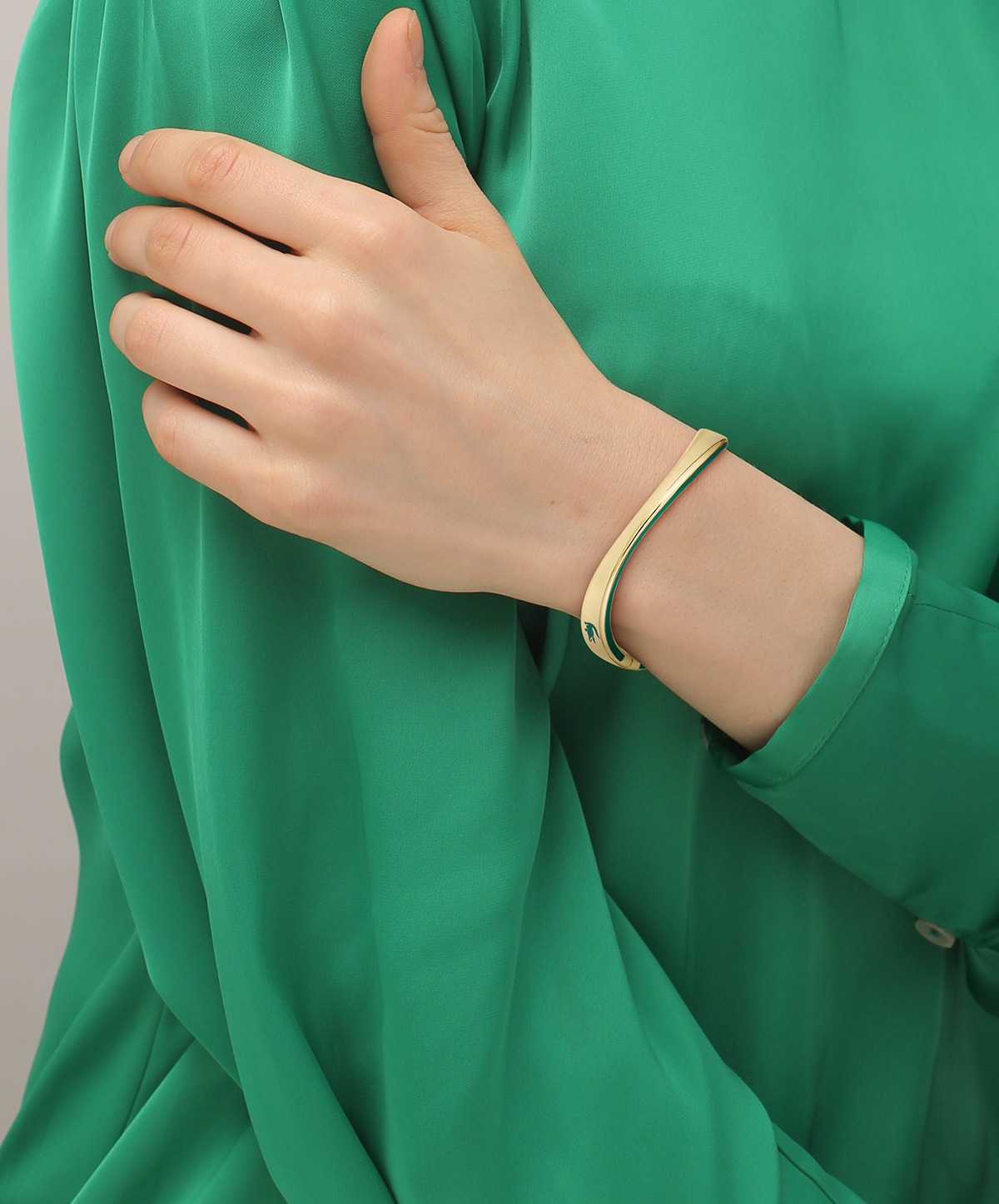 Armreif LACOSTE "GLORI", gelbgoldfarben, grün, Armbänder, Damen, Edelstahl, Armreif 3