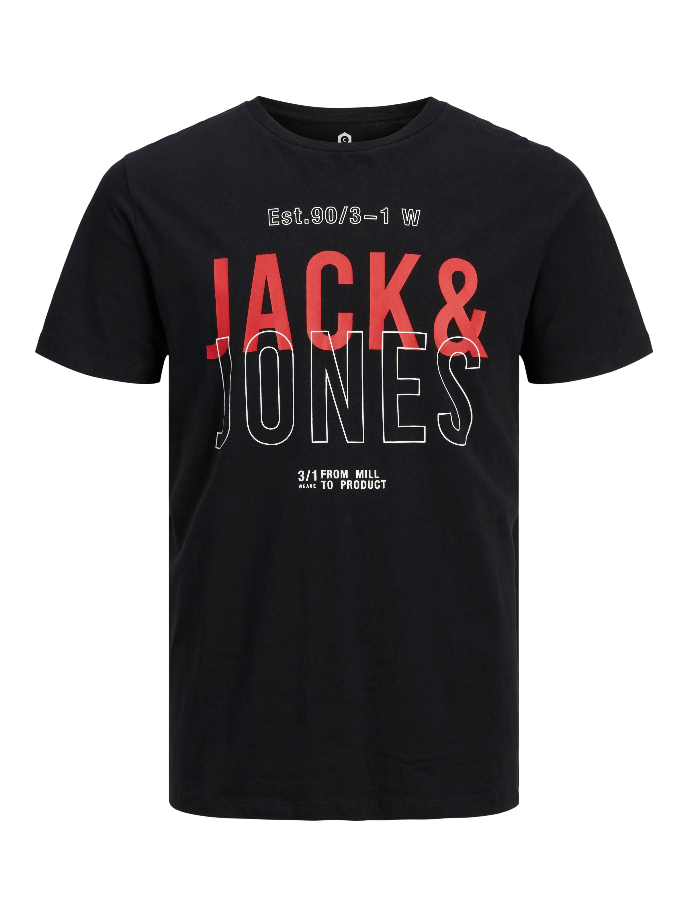 Jack & Jones T-Shirt »JCOKOMPO Kurzarm-Design mit Print und optimaler Passform« Print, modisch, regular fit, Baumwolle, Rundhals