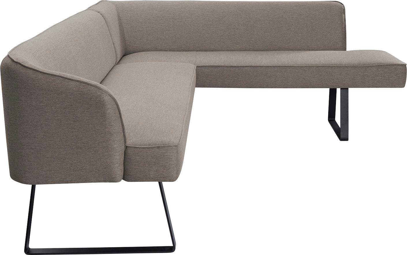 exxpo - sofa fashion Eckbank »Americano«, mit Keder und Metallfüßen, Bezug in verschiedenen Qualitäten
