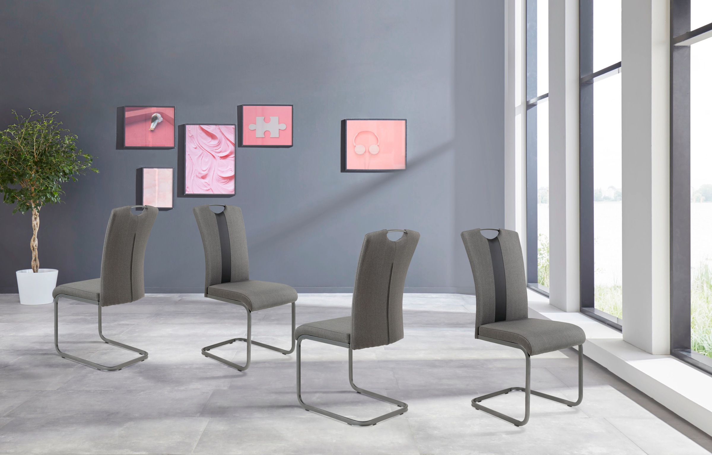 HELA Freischwinger "Amber" (Set) 4 Stk.2 oder 4 Stück, Bezug aus Webstoff günstig online kaufen