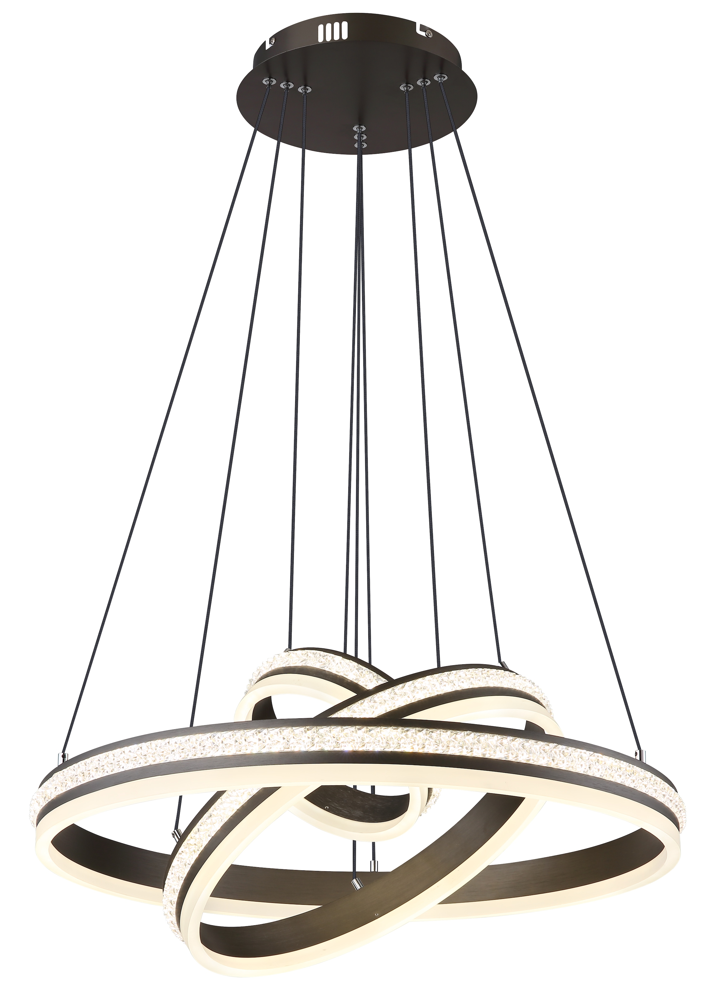 "GLOBO LIGHTING LED Pendelleuchte ""GROUNI"", silber (titanfarben gebürstet), 3, Ø 60cm H: 120cm, Leuchten
