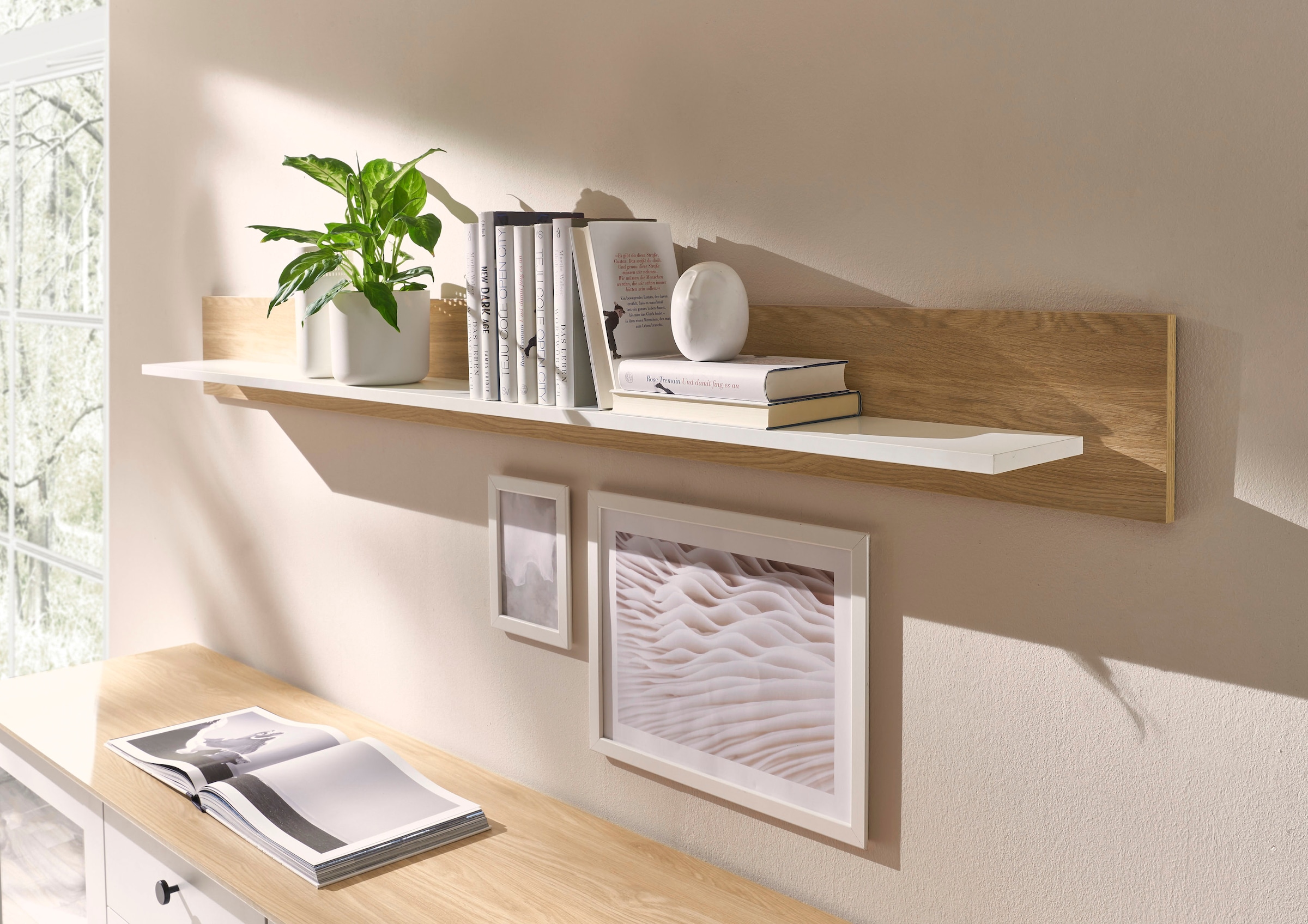 OTTO home Wandboard "Brest, Wandregal im Landhausstil, Hängeregal mit Ablagefläche" vielseitig einsetzbar, zeitlos, 180 cm breit