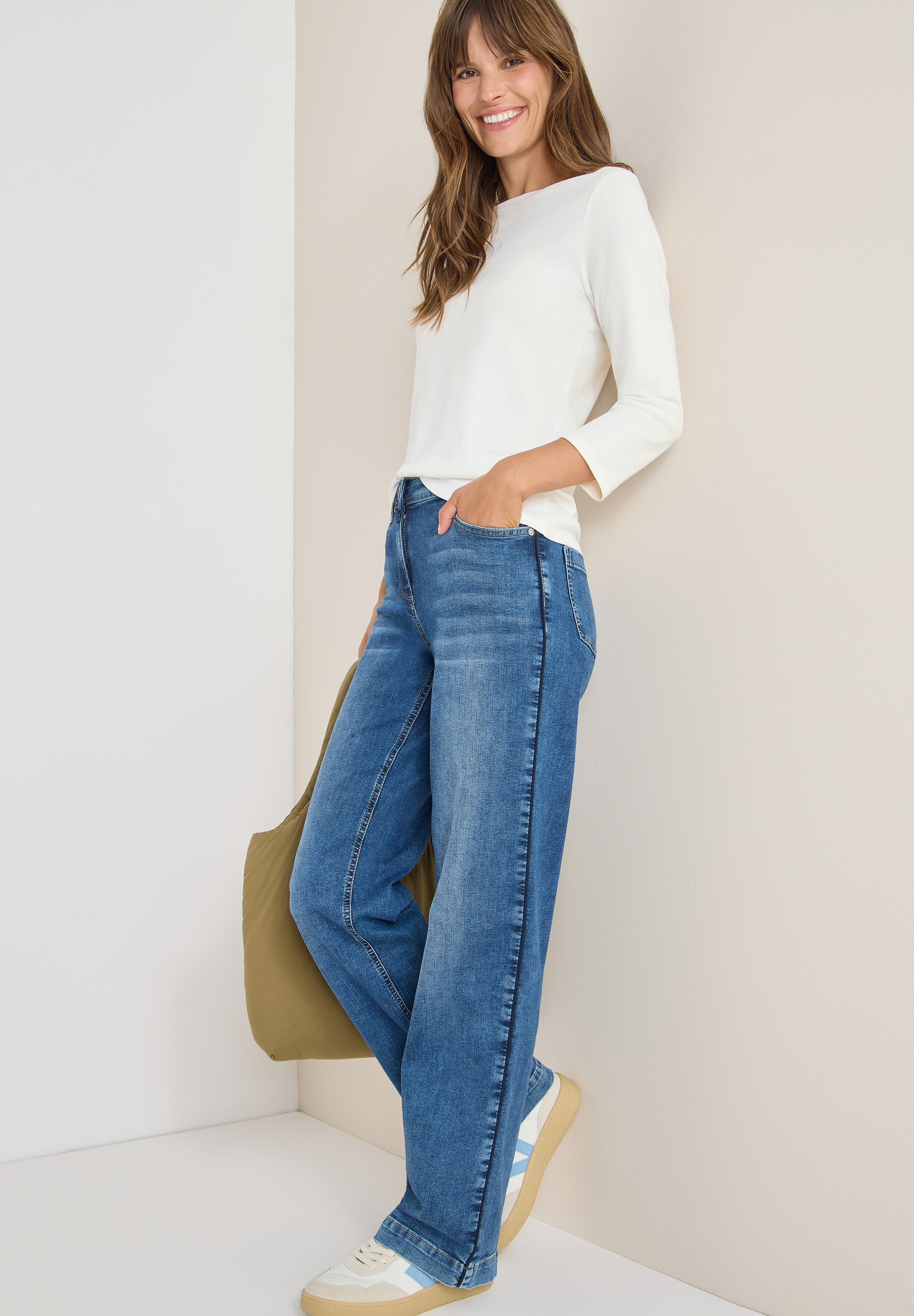 Cecil 3/4-Arm-Shirt mit U-Boot-Ausschnitt