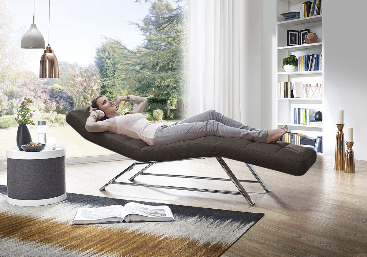 W.SCHILLIG Relaxliege "daily dreams bequem und elegant, B/T 75/170cm" Funktionsliege wahlweise mit Motor, Gestell Chrom, Breite 75 cm