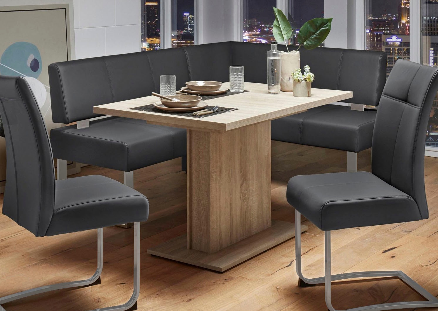 OTTO Home Rab Corner Bench Black 180x140 3