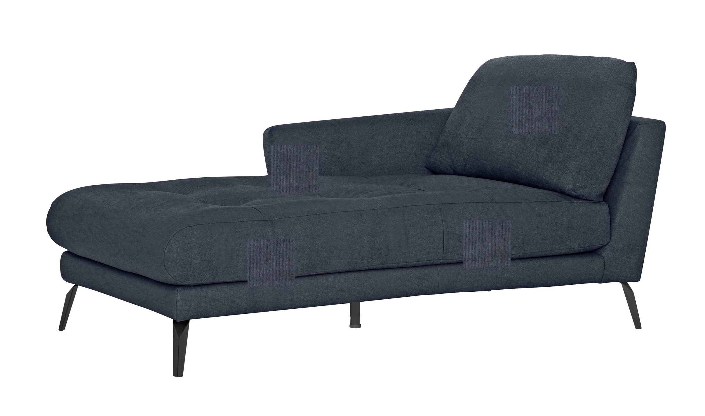 W.SCHILLIG Chaiselongue »softy«, mit dekorativer Heftung im Sitz, Füße schwarz pulverbeschichtet