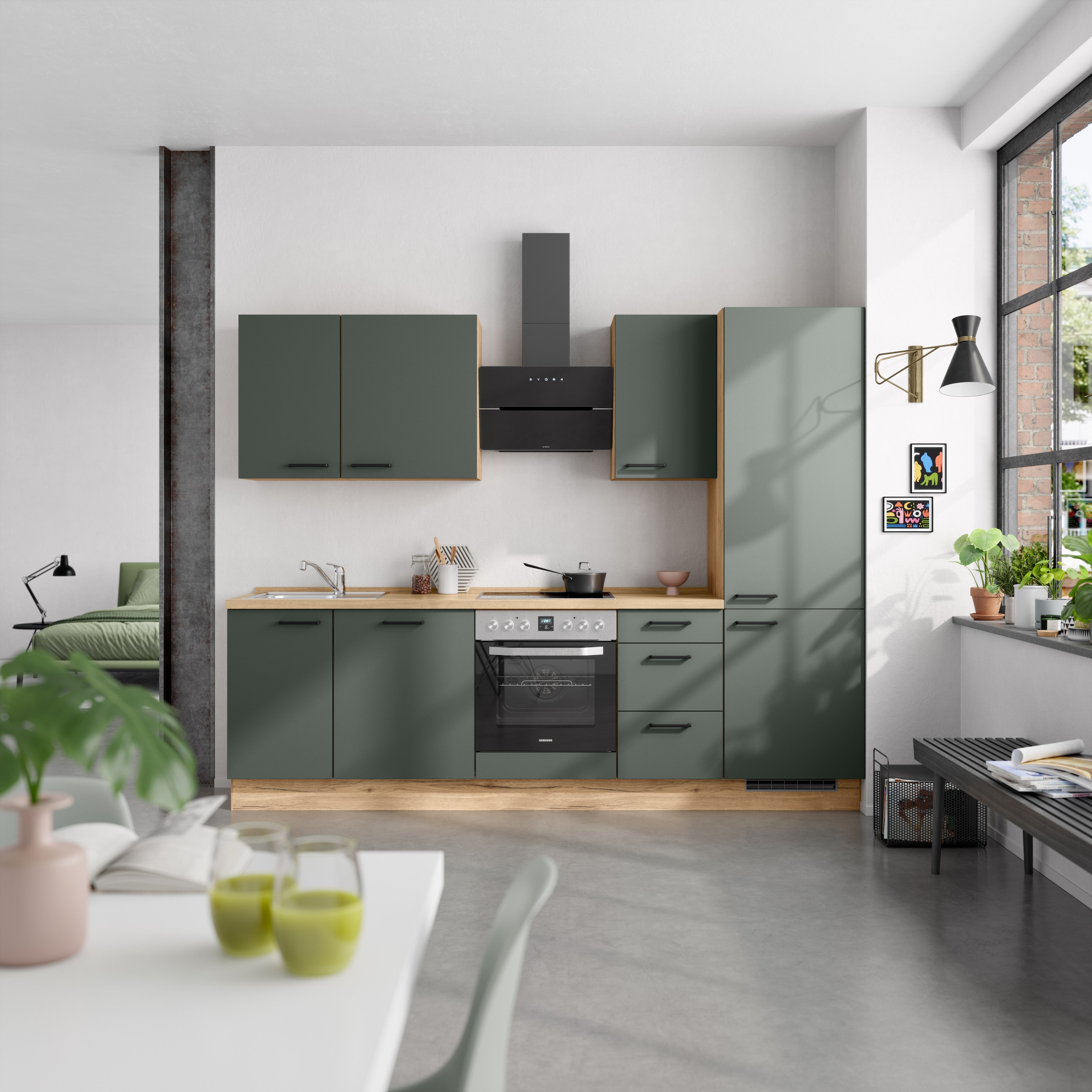 nobilia® Küchenzeile »"Easytouch II"«, vormontiert, Ausrichtung wählbar, Breite 270 cm, wahlw. mit E-Geräten