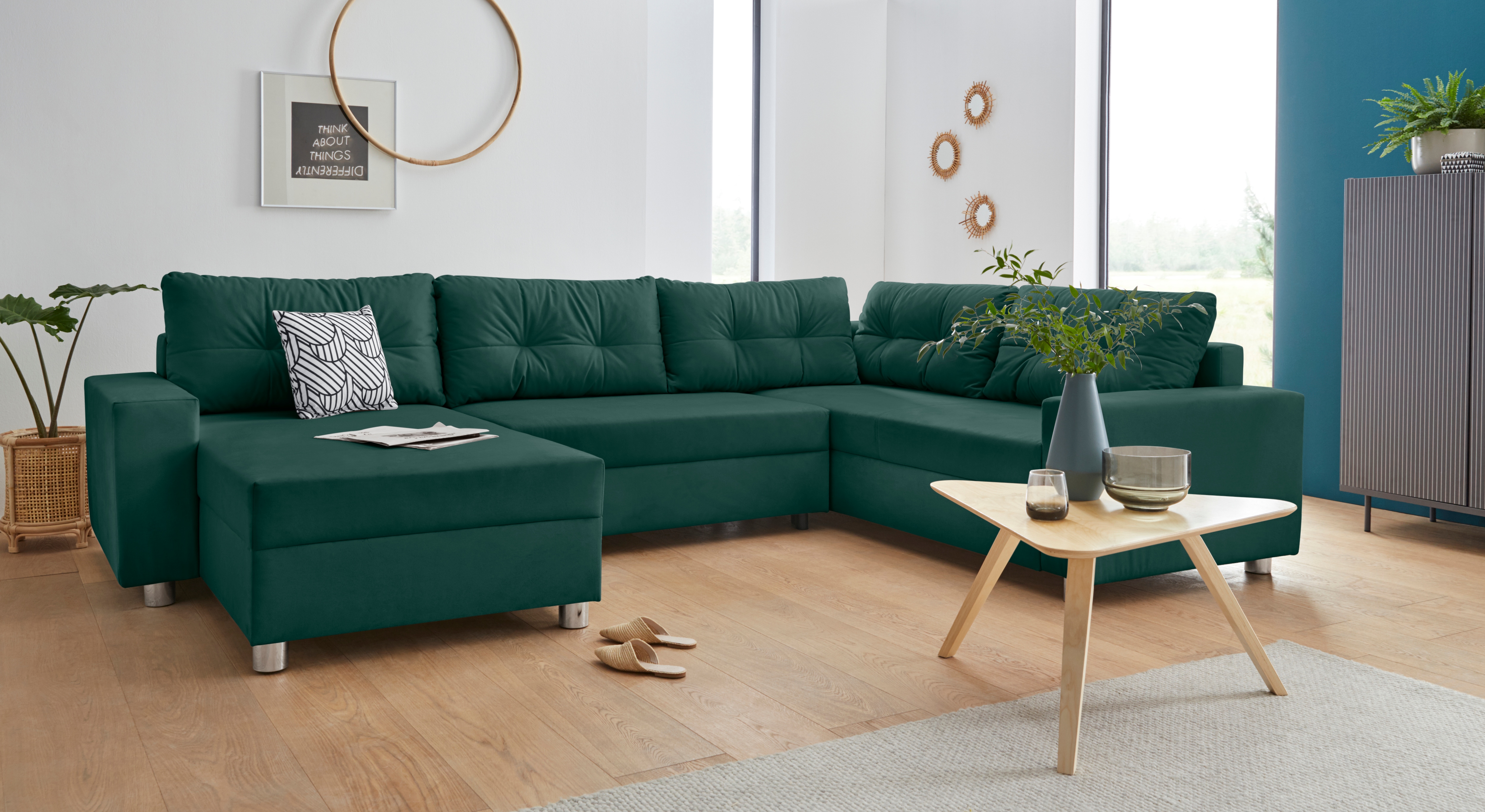 COLLECTION AB Wohnlandschaft "Paris U-Form, B: 310 cm" 1 Zierkissen & Federkern, optional Schlaffunktion & Bettkasten
