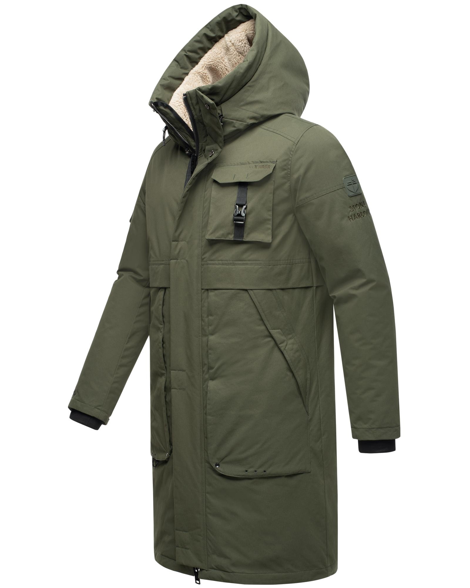 Stone Harbour Wintermantel »Cyriaan XX«, Langer Herren Winterparka mit großen Eingrifftaschen