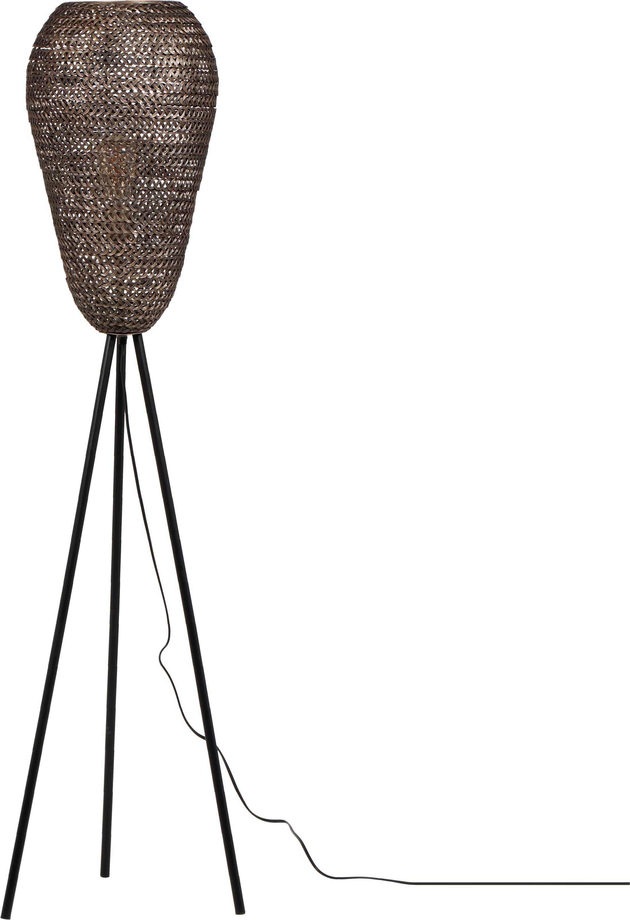 TRIO Leuchten Stehlampe »ZIVA, Vintage Stehleuchte Wohnzimmer Ø 43cm Höhe 140cm« E27 1 Stk. warmweiß - kaltweiß Lampenschirm aus Draht-Geflecht, exkl 1x E27 max 10W