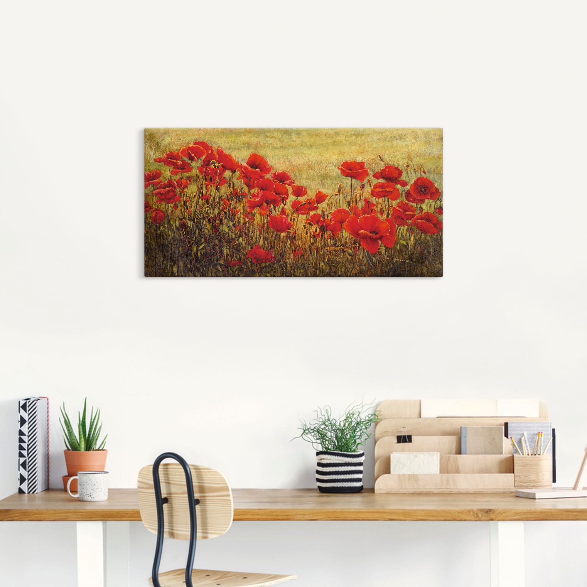 Thumbnail - Artland Wandbild "Mohnfeld" Blumenwiese 1 Stk. tlg. als Alubild, Outdoorbild, Leinwandbild in verschied. Größen