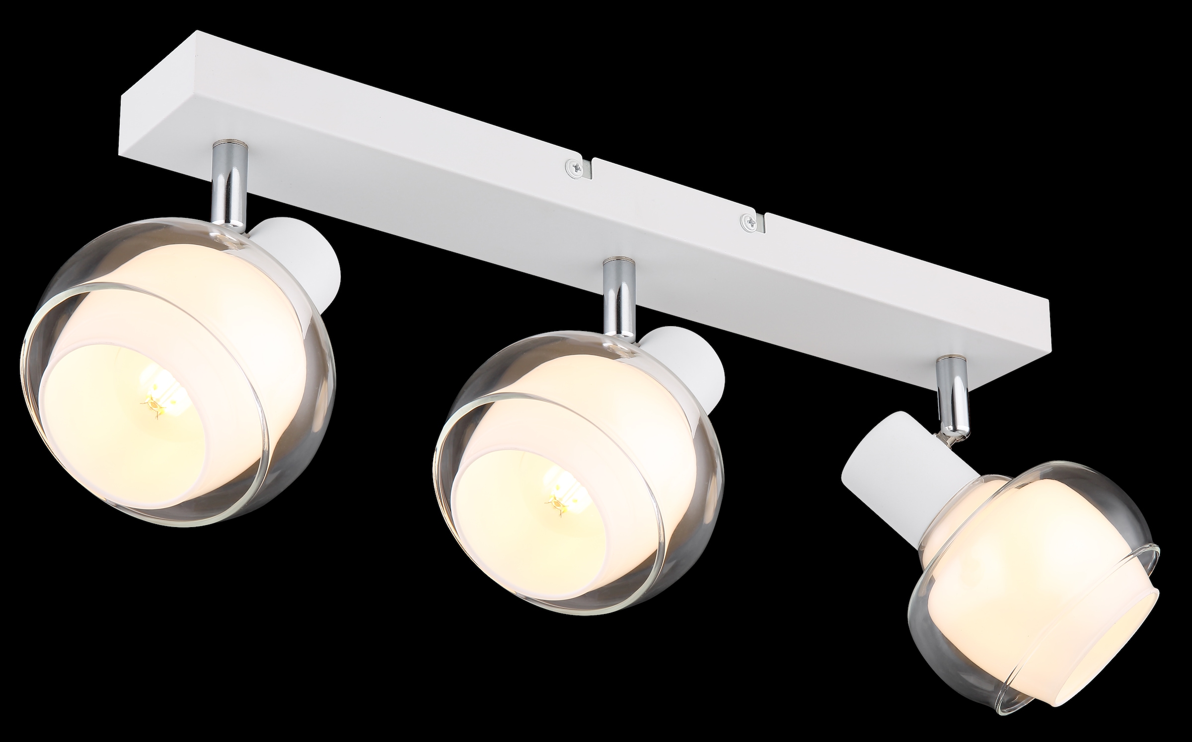 GLOBO LIGHTING Deckenstrahler »TOKKI«, Leuchtmittel E14 | ohne Leuchtmittel, Deckenspot/weiß/Glas klar/Glas opal/Flur/Wohnzimmer