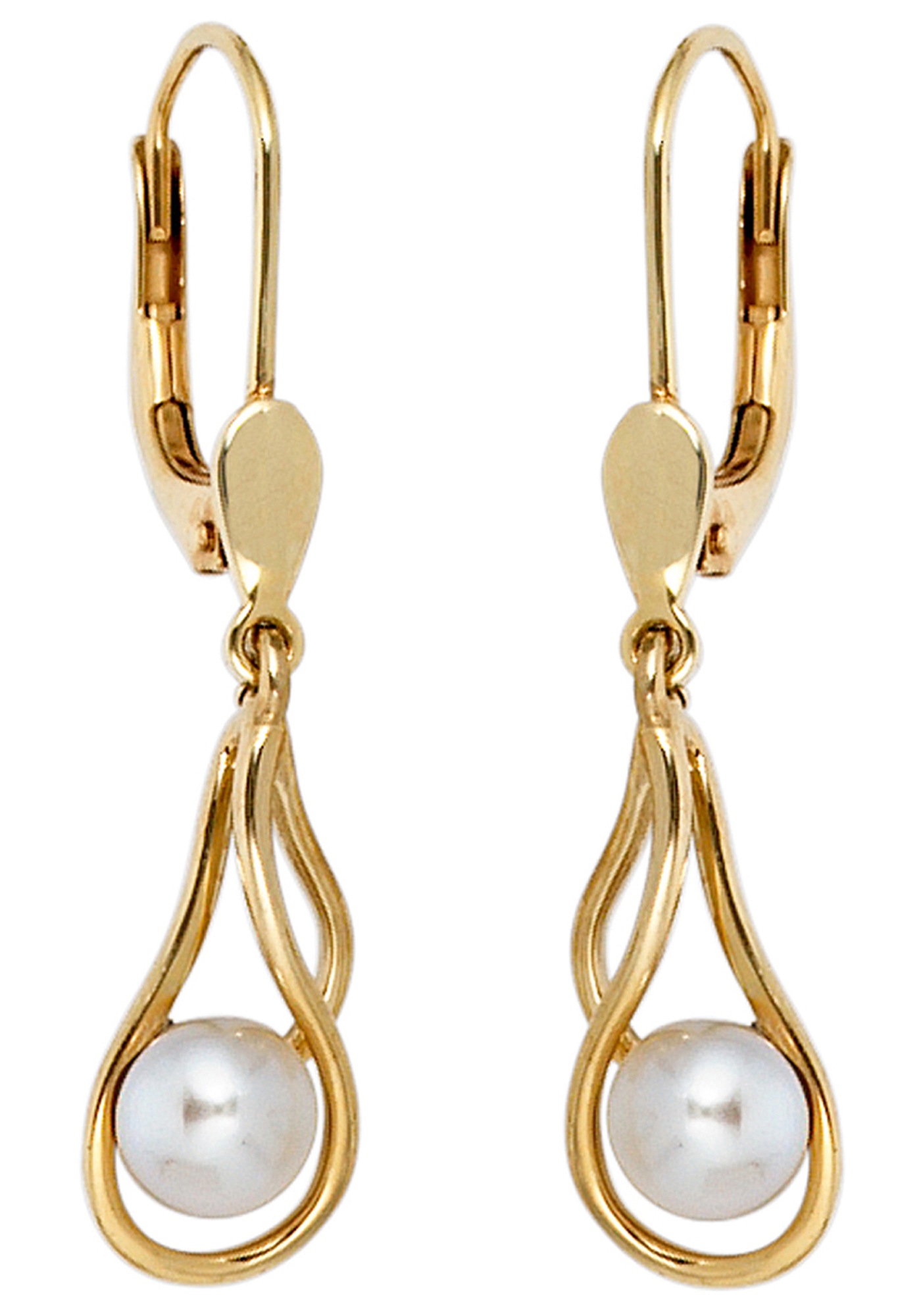 JOBO Perlenohrringe »Ohrringe mit Perlen« 585 Gold mit Süßwasser-Zuchtperlen