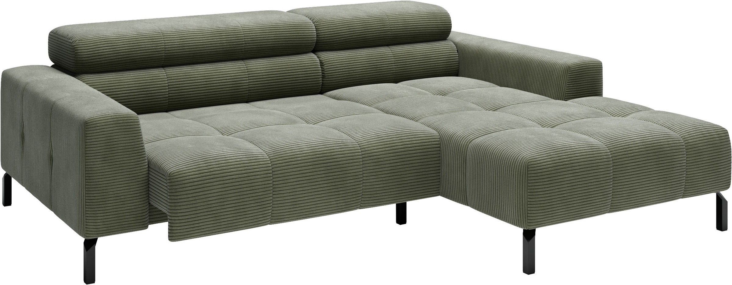 Home affaire Ecksofa »Ecksofa Claya, L-Form, Kopfteilverstellung, Breite 223 cm«, Moderne Steppung, weicher Polsteraufbau & saugroboterfreundliche Höhe