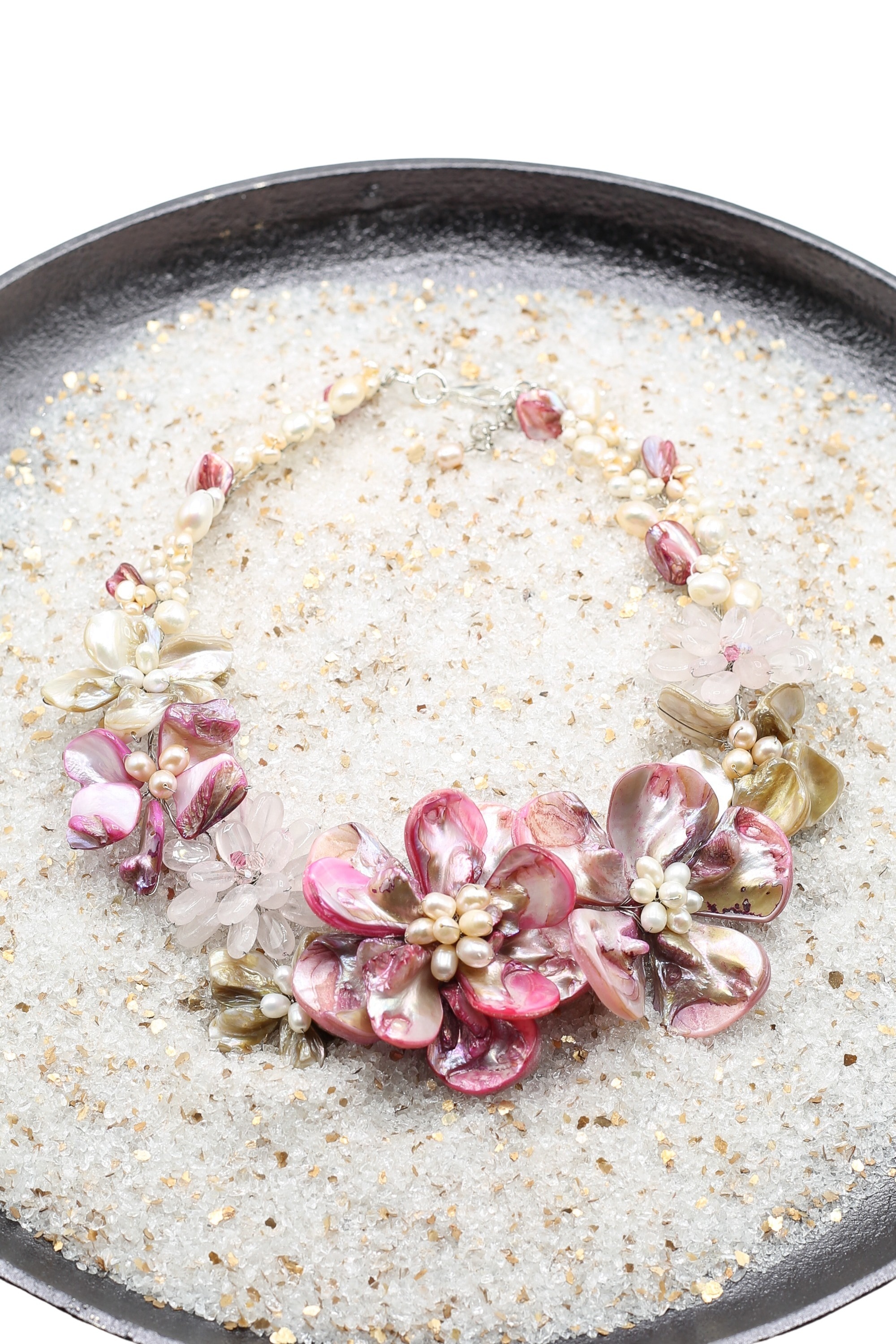 mit COLLEZIONE mit Süßwasserperlen | BAUR Kette Anhänger online bestellen »Blumenstrauß«, ALESSANDRO echten