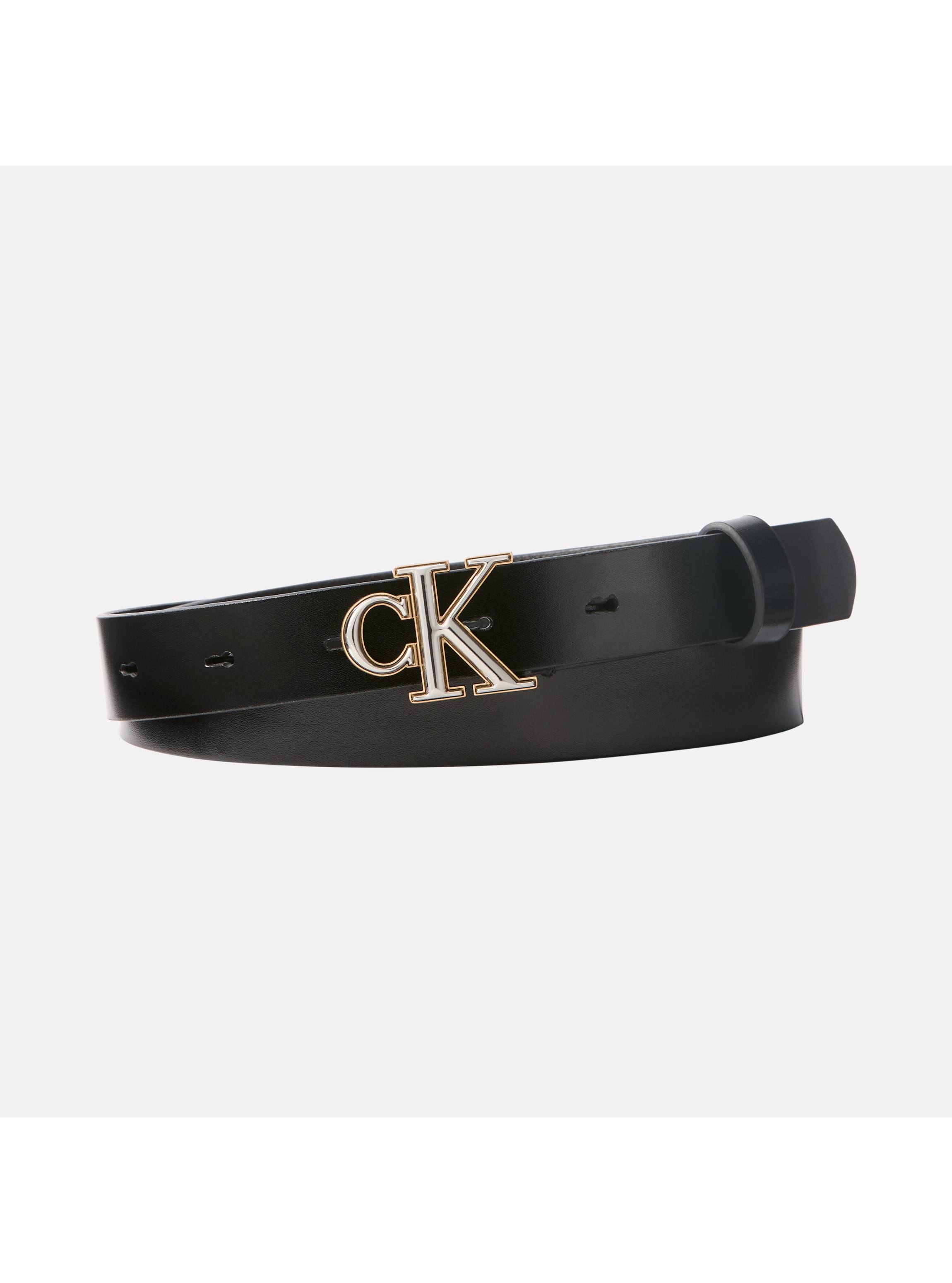 Calvin Klein Ledergürtel "ROUND CK 2COLOR BUCKLE SMOOTH 25" Regular fit und größenverstellbar