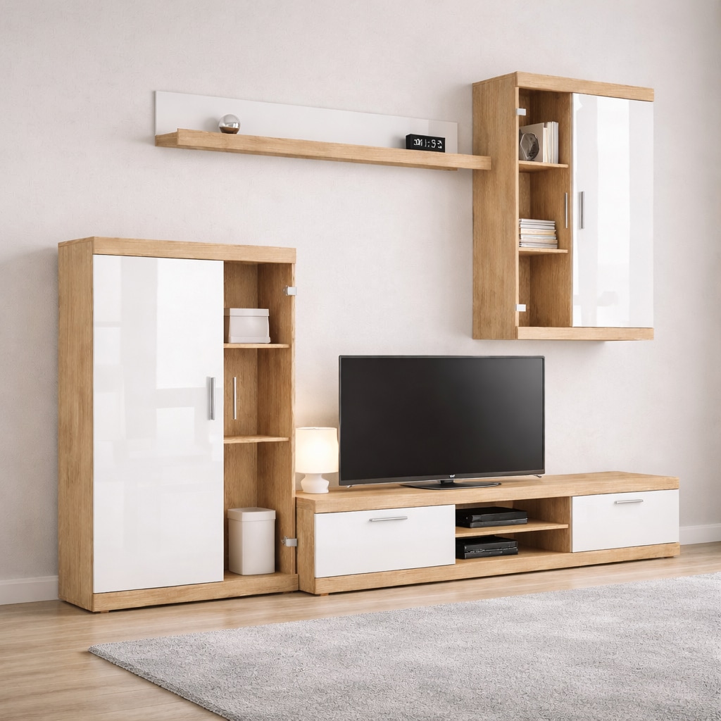 OTTO home Wohnwand "Cleo 2, Anbauwand, Wohnkombination, Wohnzimmer-Set" 4 Stk. tlg.