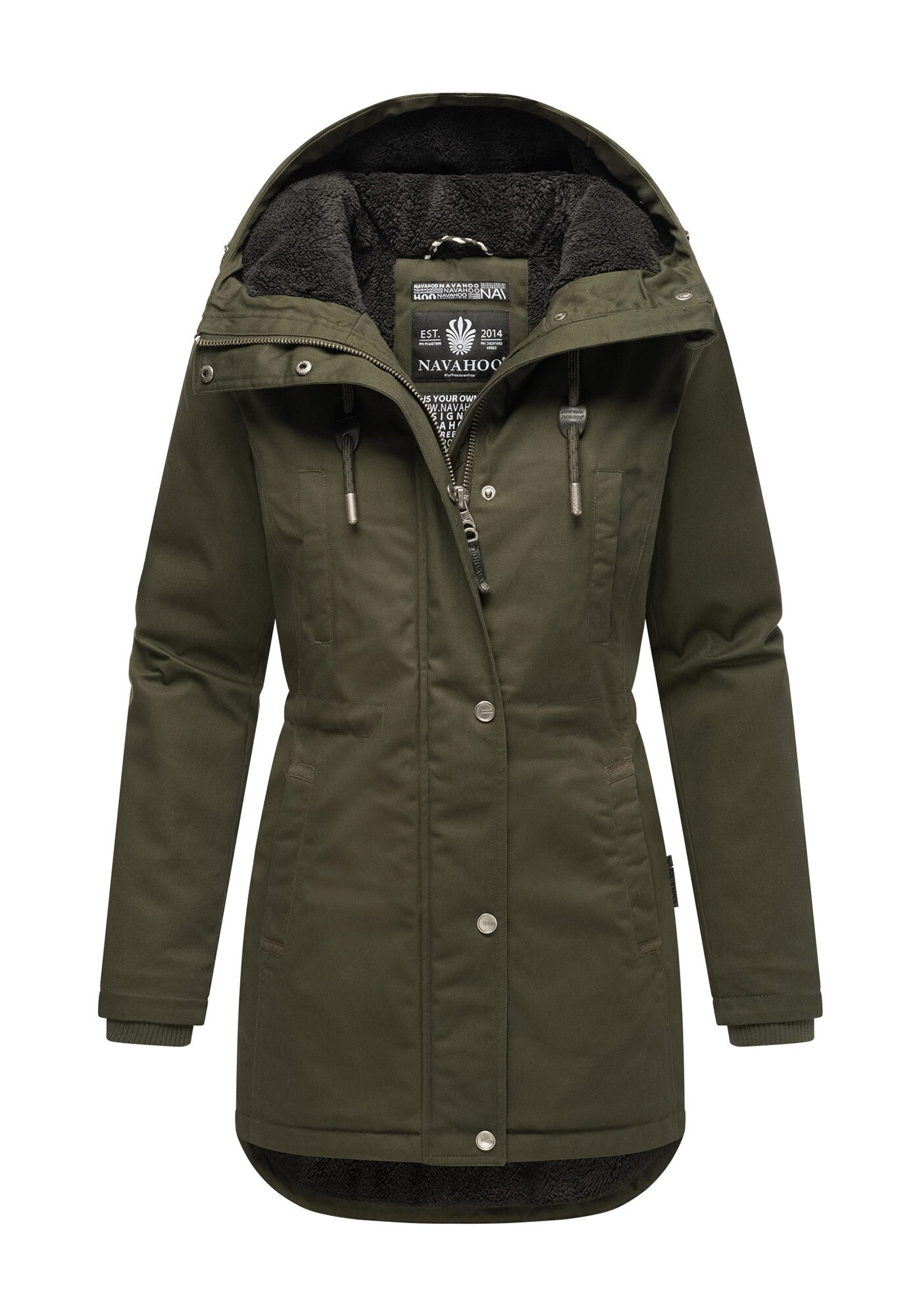 Navahoo Winterjacke »Winterfunke«, Designer Winterjacke mit Teddyfell gefüttert