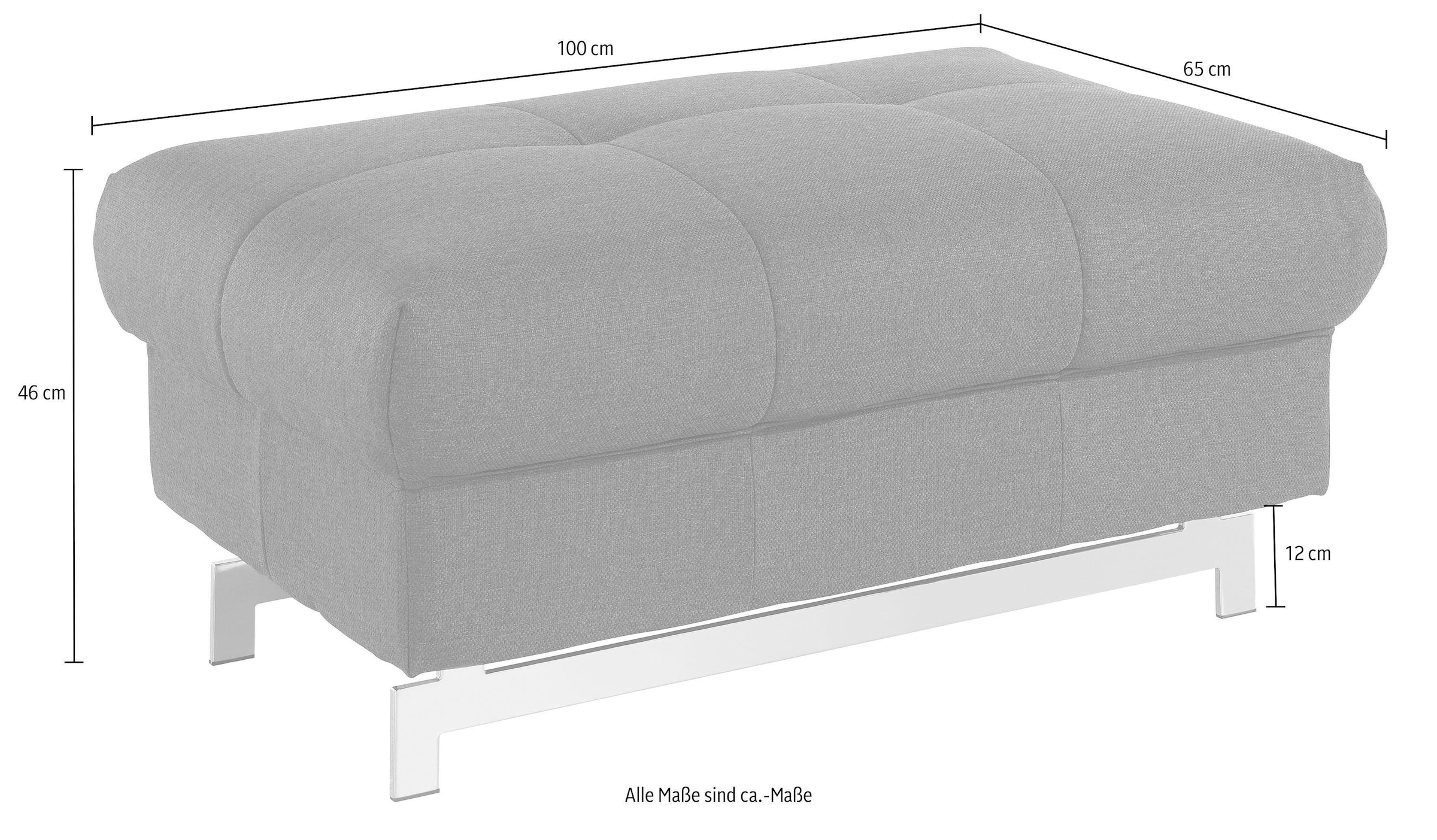 COTTA Polstergarnitur »Chef« Set,  Set bestehend aus: 3-Sitzer mit Kopfteilverstellung & Hocker