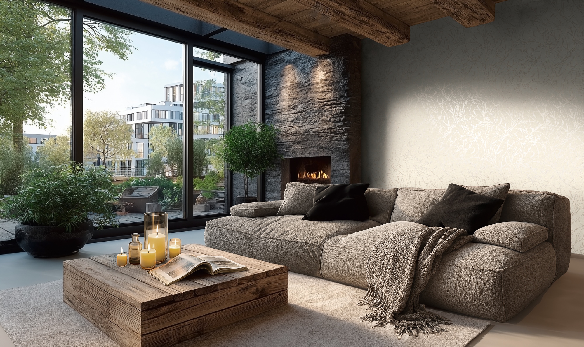 living walls Vliestapete »Vibes & Styles Fee – Wild Free Vliestapete« floral leicht strukturiert Filigranes Gräserdesign mit feinen Linien und dezentem Glanzeffekt