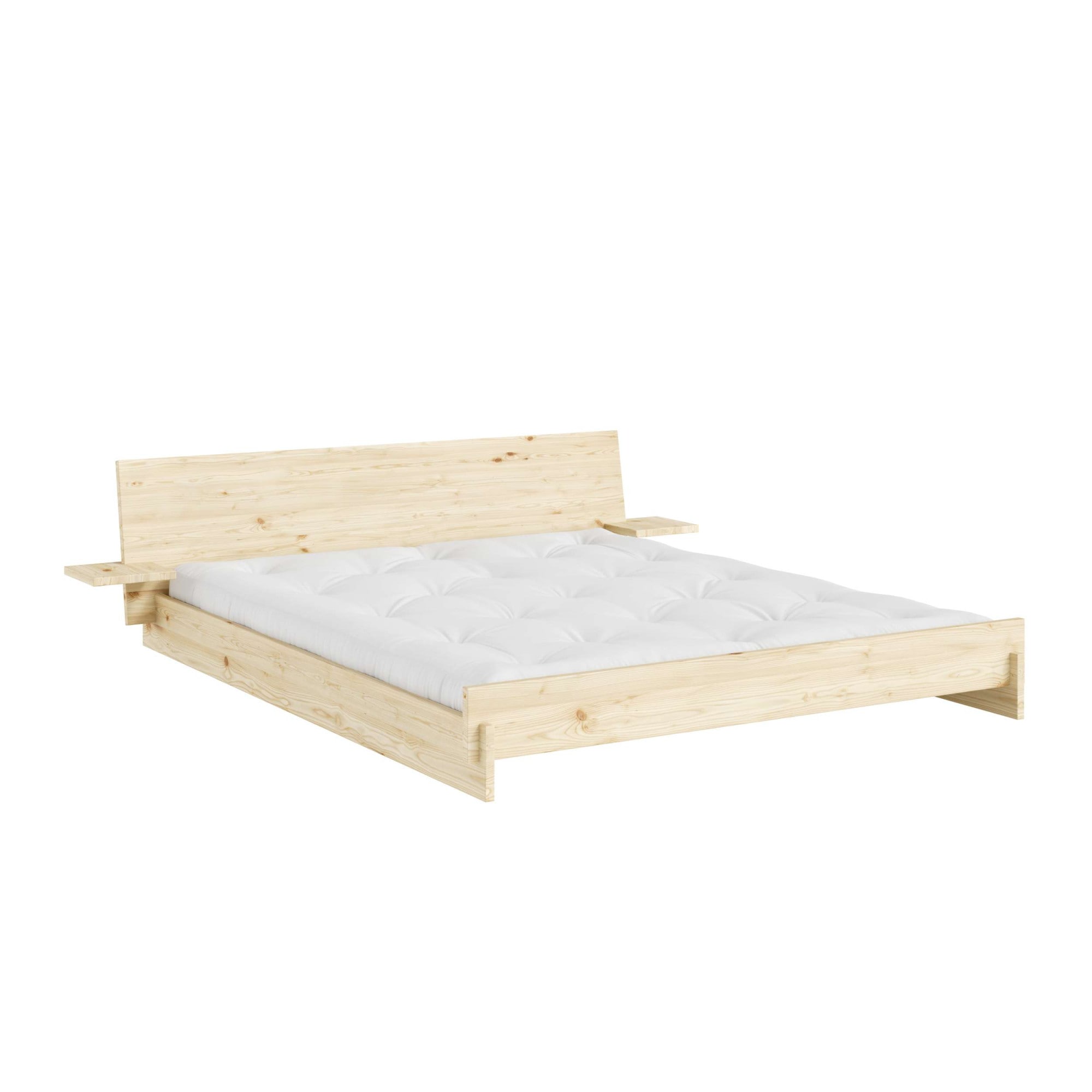 Karup Design Bettgestell "Latch Bed mit Kopfteil, FSC-zertifiziertes Massivholz, Made in Europe" mit 2 Ablagen, inklusive Lattenrost, ohne Matratze, massive Qualität