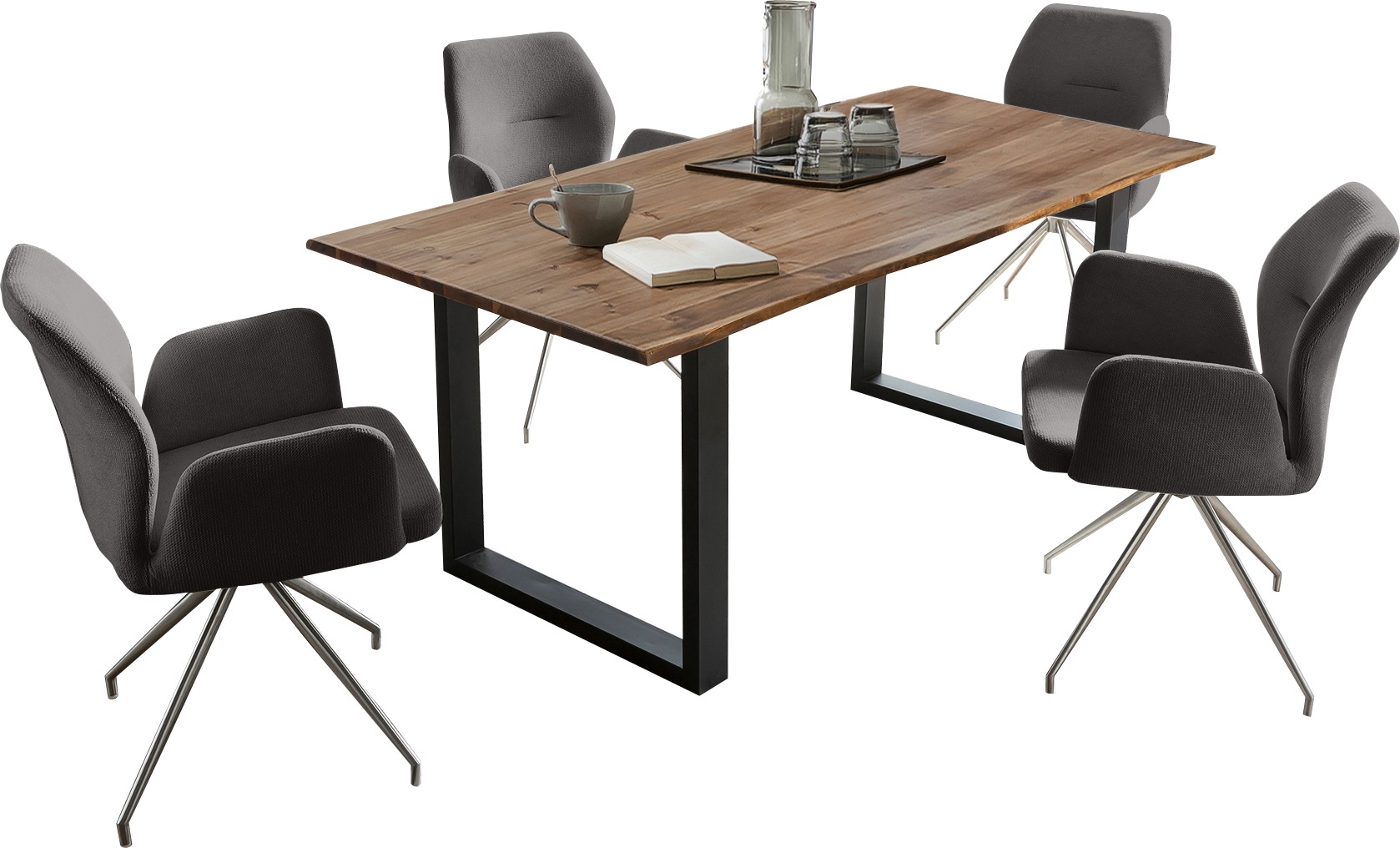 SalesFever Essgruppe "Stilvolle Sitzgruppe" Set, 5 Stk. tlg. Tischplatte be günstig online kaufen