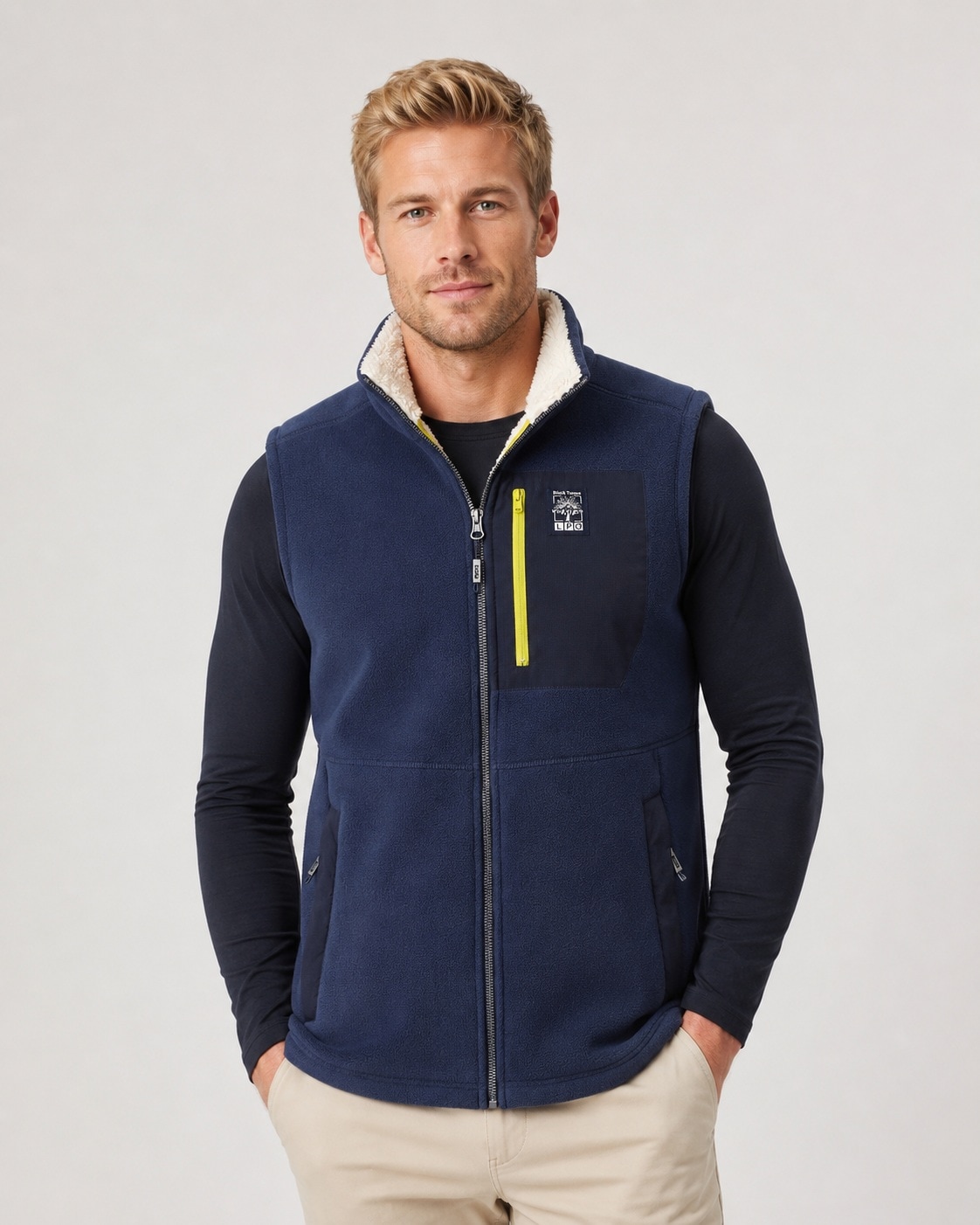 LPO Sweatweste "Sweatweste Raven Knit" mit Langhaarfleece