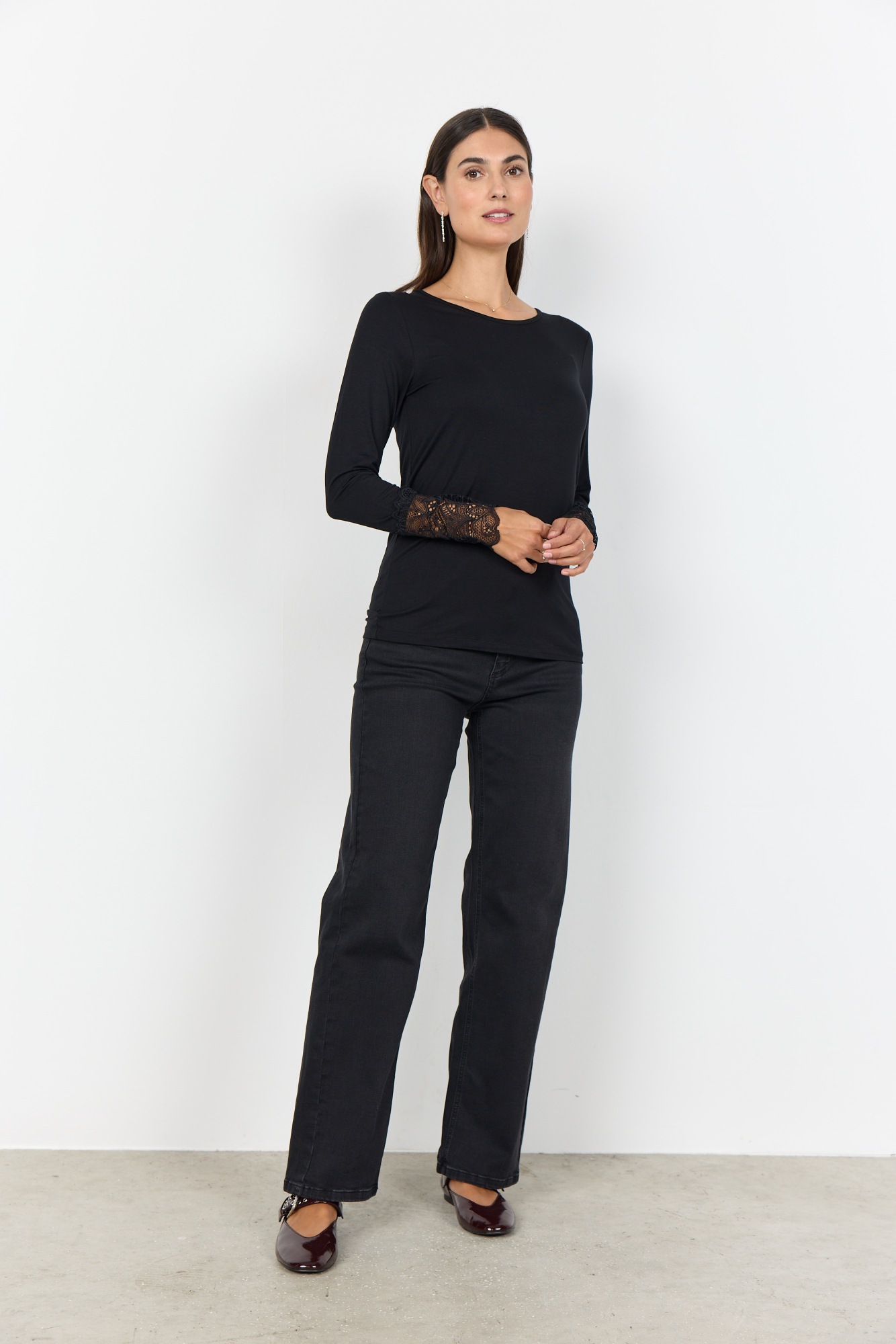 soyaconcept Langarmshirt »SC-MARICA 226« Viskosemischung, Spitze