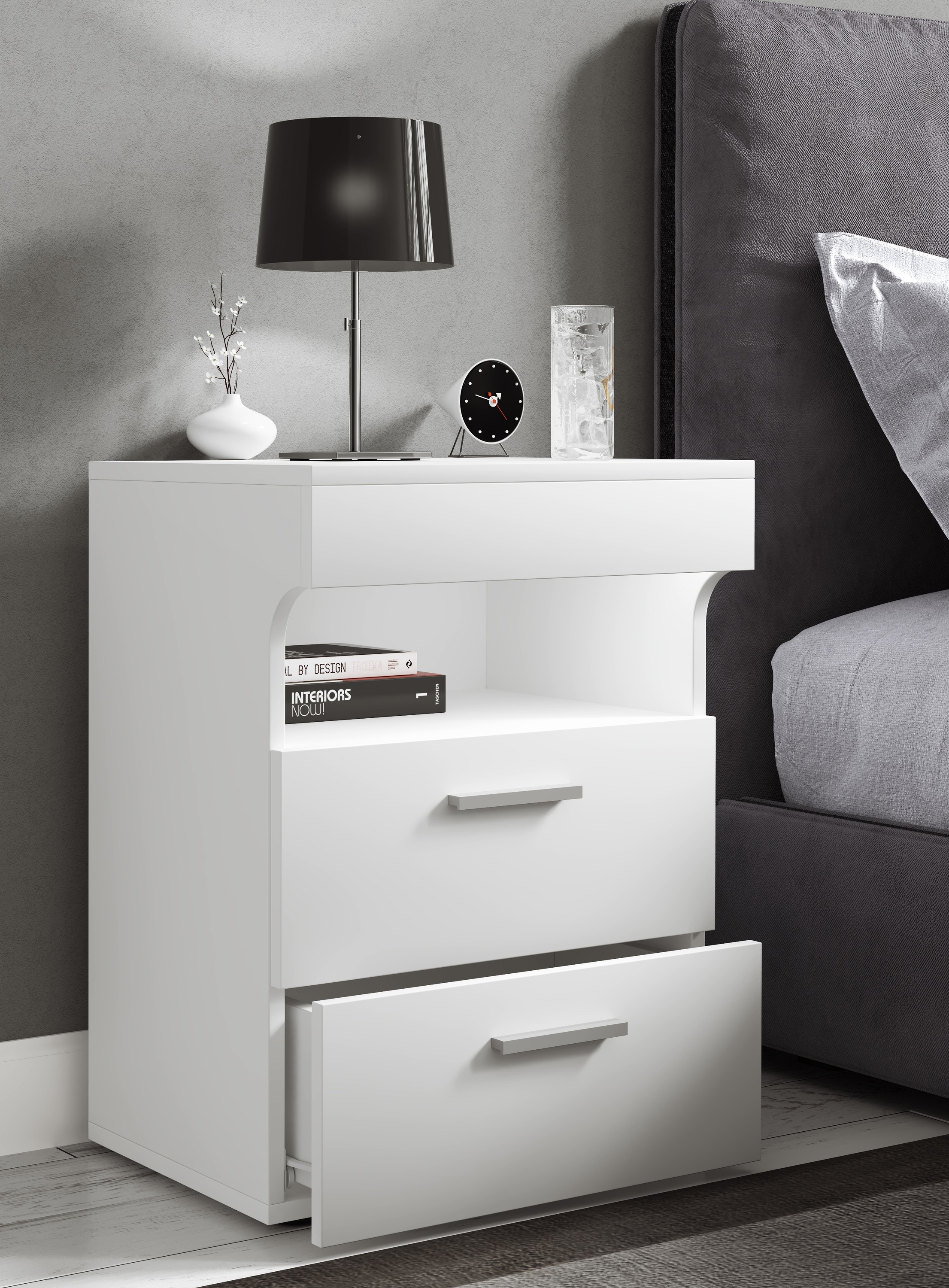 Thumbnail - VCM Nachttisch "Holz Nachttisch Nachtschrank Schublade Slepal L" 1 Stk. tlg.