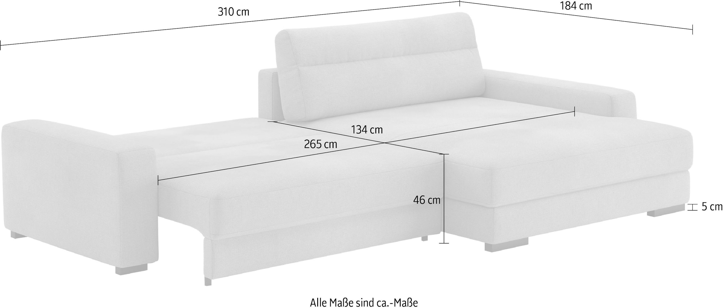 Mr. Couch Ecksofa »Marcello L-Form«, inklusive EasyBett und Bettkasten