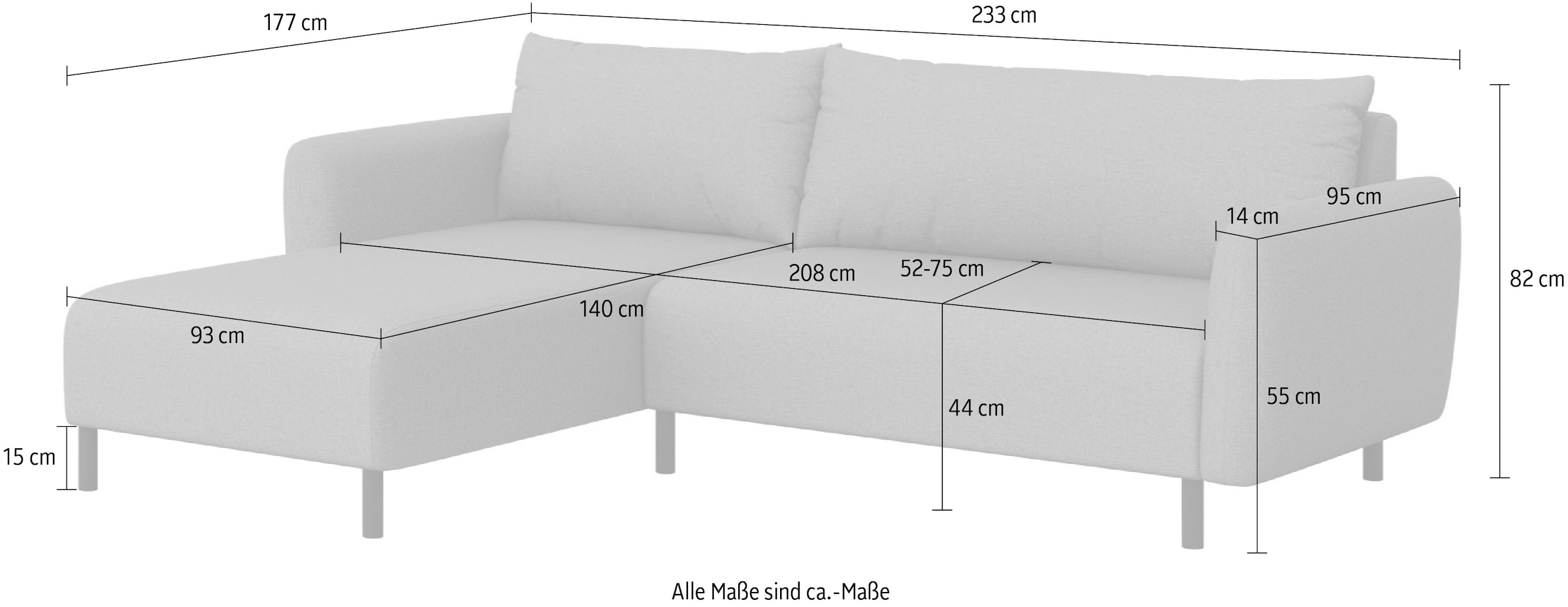 INOSIGN Ecksofa »Glandine«, L-Form