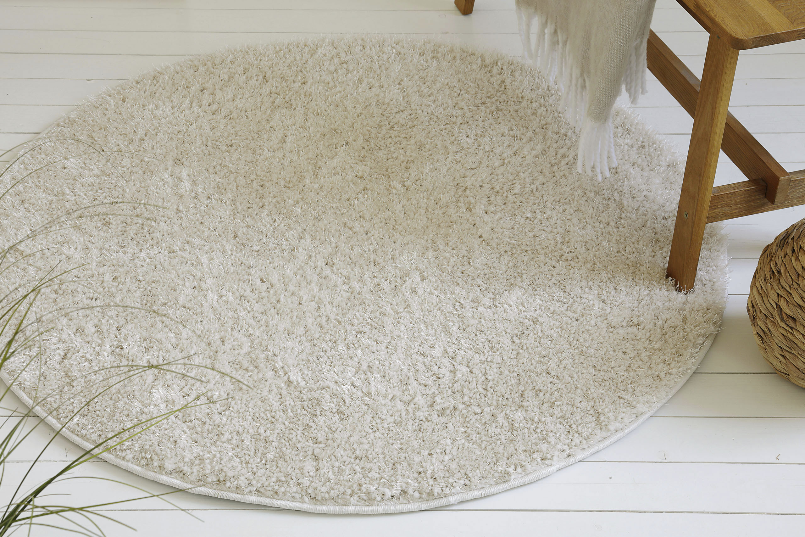 OTTO home Hochflor-Teppich "Nickolas, auch als Läufer erhältlich" rund 30 mm Höhe Langflor, Shaggy, weicher Hochflor, uni farben, mit Glanz, Wohnzimmer