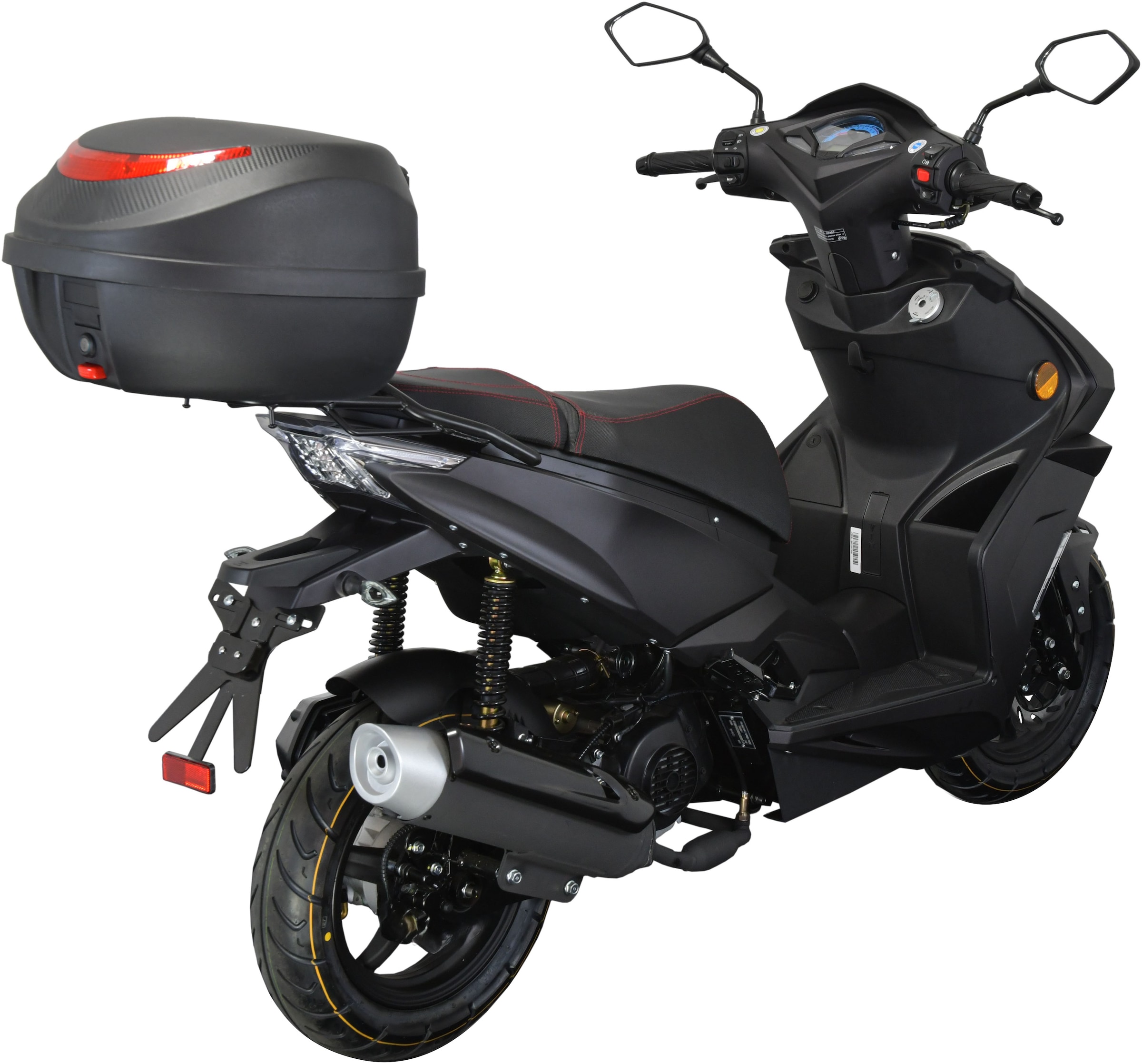GT UNION Motorroller »Striker 45«, 49,5 cm³, 45 km/h, Euro 5, 3 PS, (Set, mit Topcase), Luftgekühlter Motor