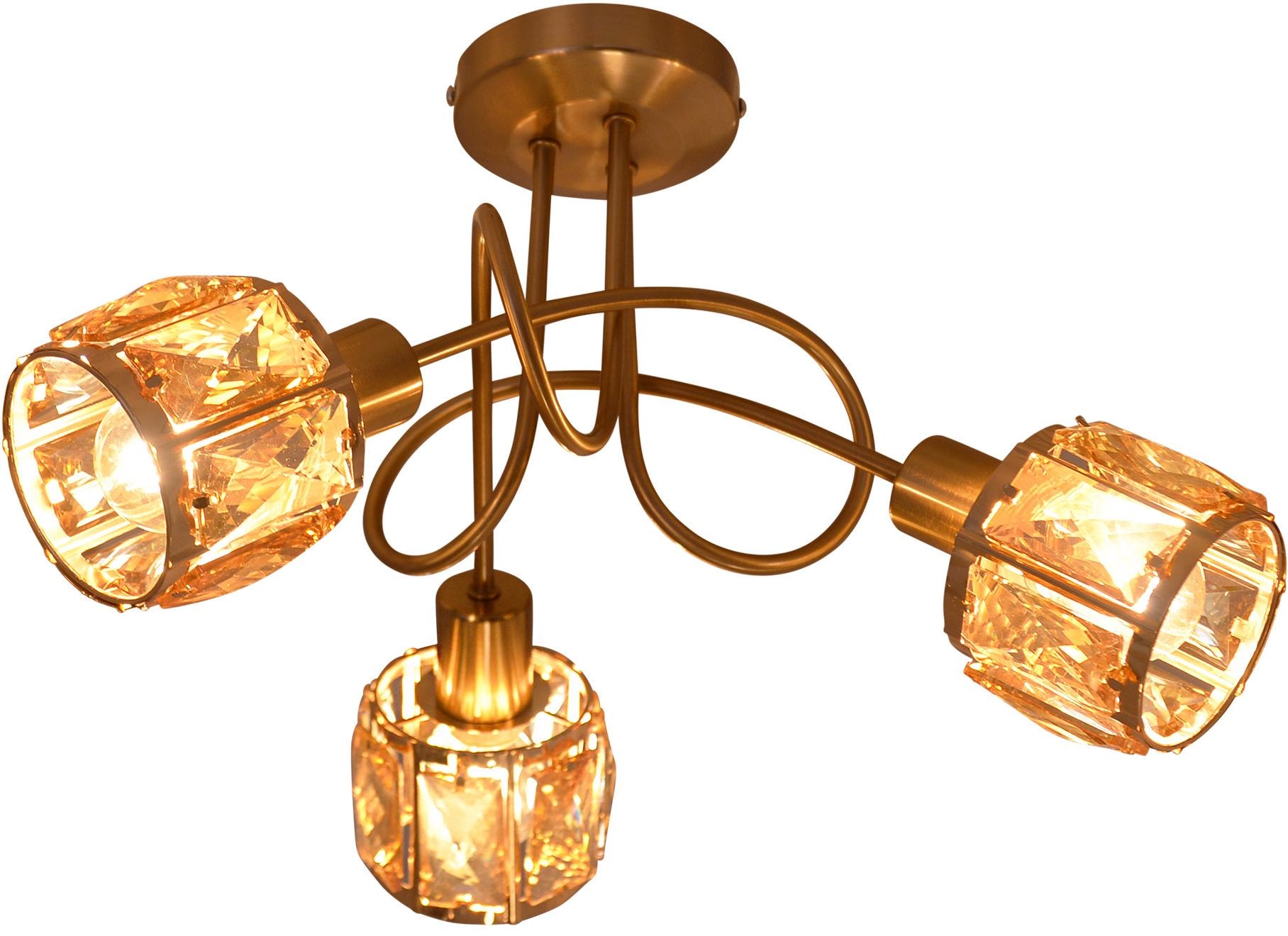 näve LED Deckenleuchte »Josefa«, 3 flammig-flammig, E14 max. 40W, Leuchtmittel wechselbar, Gold