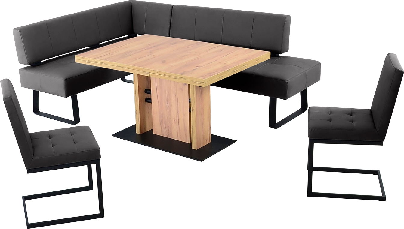 K+W Komfort & Wohnen Essgruppe »Spider II«, (4 tlg.), langer Schenkel wahweise in 2 Breiten, 2 Freischwinger, 1 Tisch