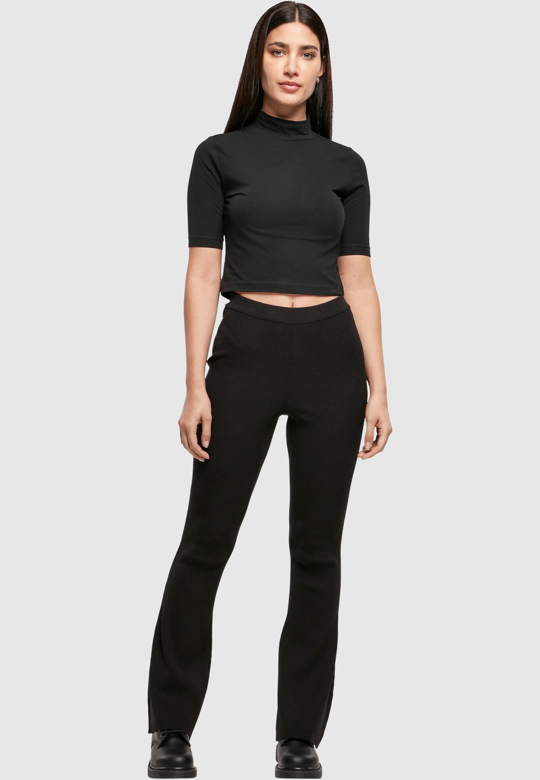URBAN CLASSICS Leggings »Urban Classics Damen Ladies Rib Knit Bootcut Leggings«, (1 tlg.)