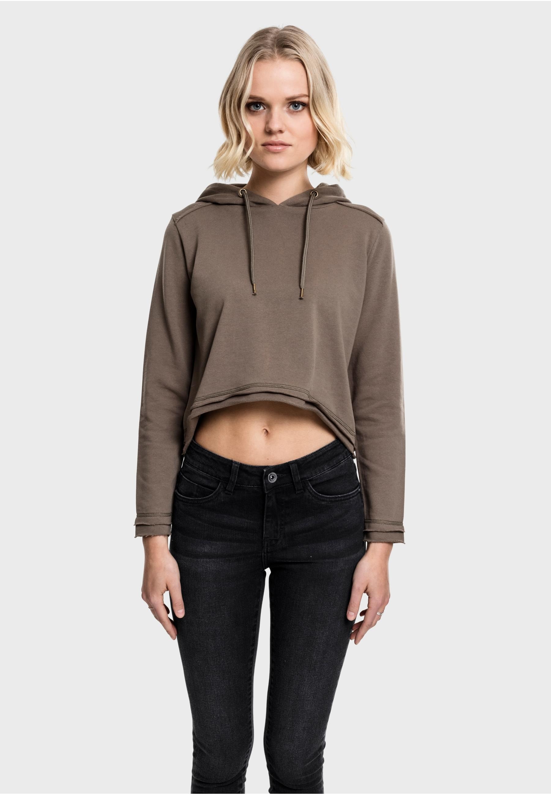 URBAN CLASSICS Rundhalspullover »Urban Classics Damen Ladies Cropped Terry Hoody« 1 Stk.