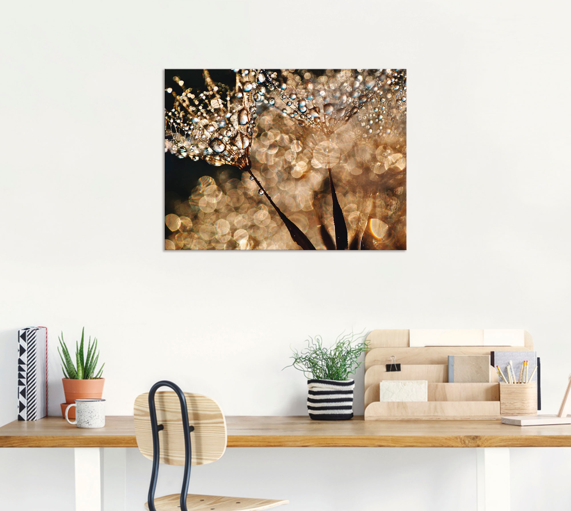Artland Wandbild »Pusteblume Goldschimmer«, Blumen, (1 St.), als Alubild, Outdoorbild, Leinwandbild, Poster, Wandaufkleber