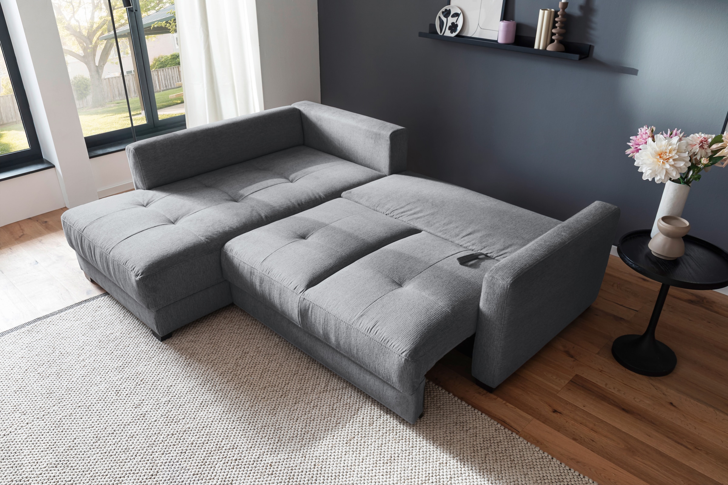 Mr. Couch Ecksofa »Pierre, L-Form mit Taschenfederkern« mit DuraSpring-Taschenfederkern bis 140 kg belastbar